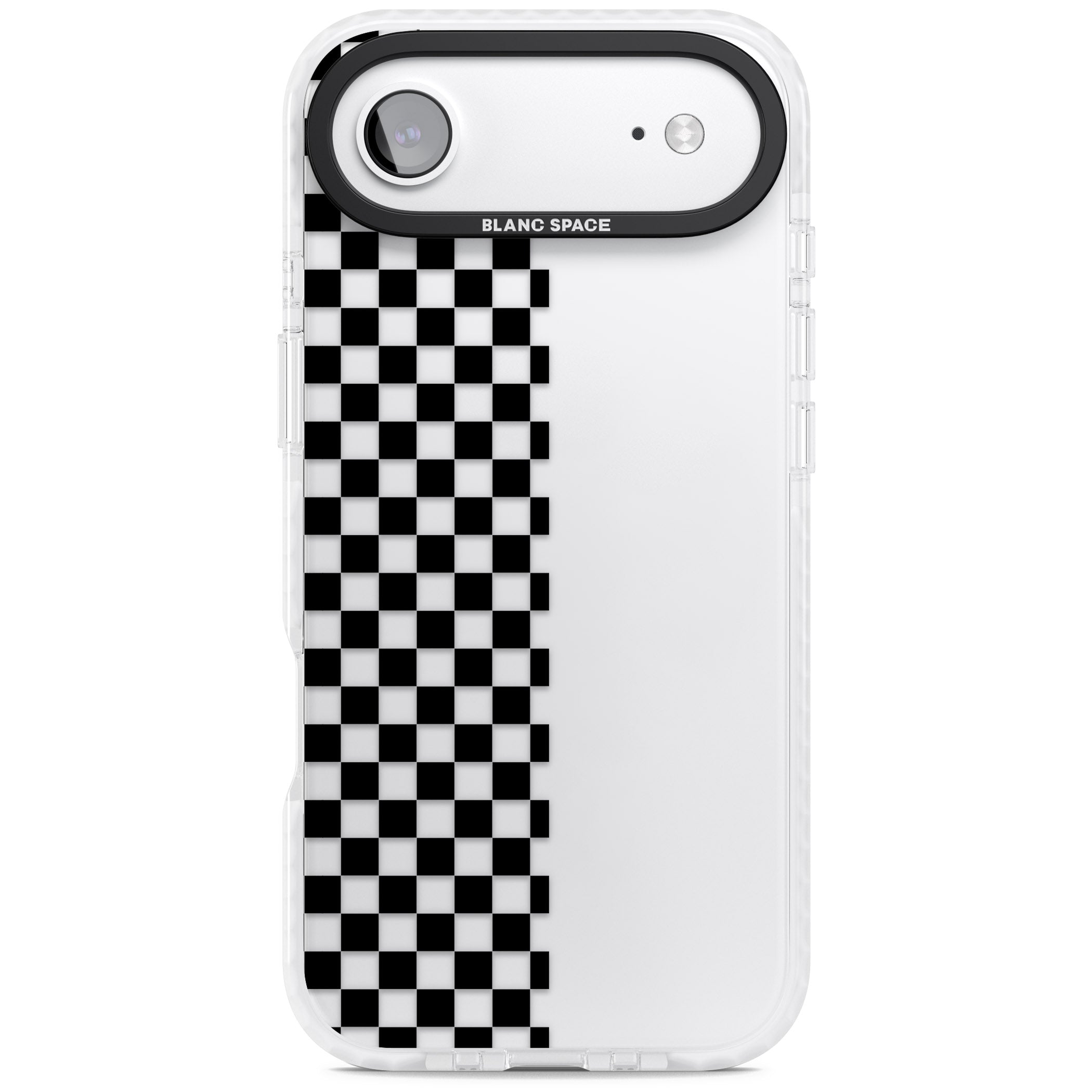 Checker: Half Black Check On Clear iPhone 17 Air Impact Clear Phone Case