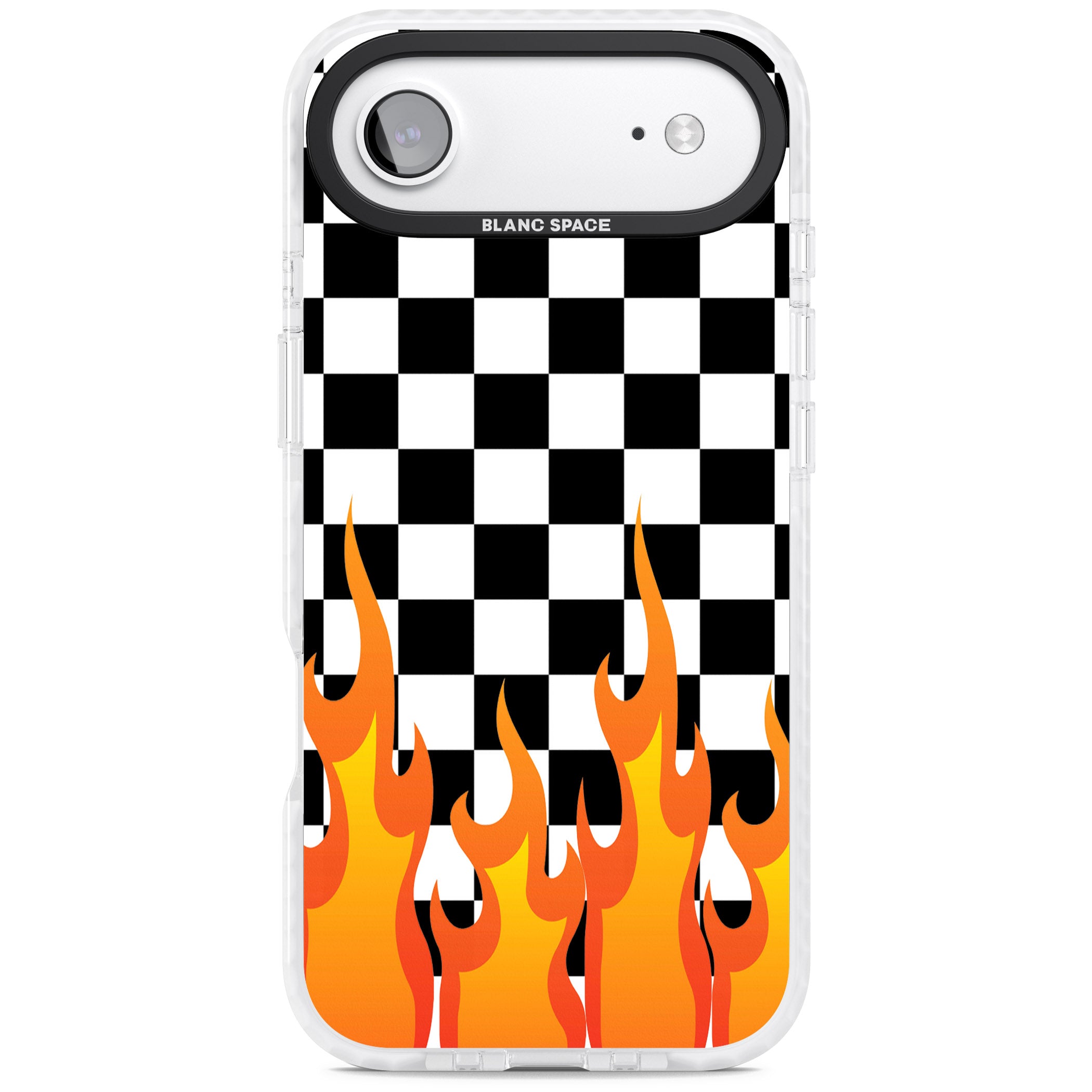Checkered Fire iPhone 17 Air Impact Clear Phone Case