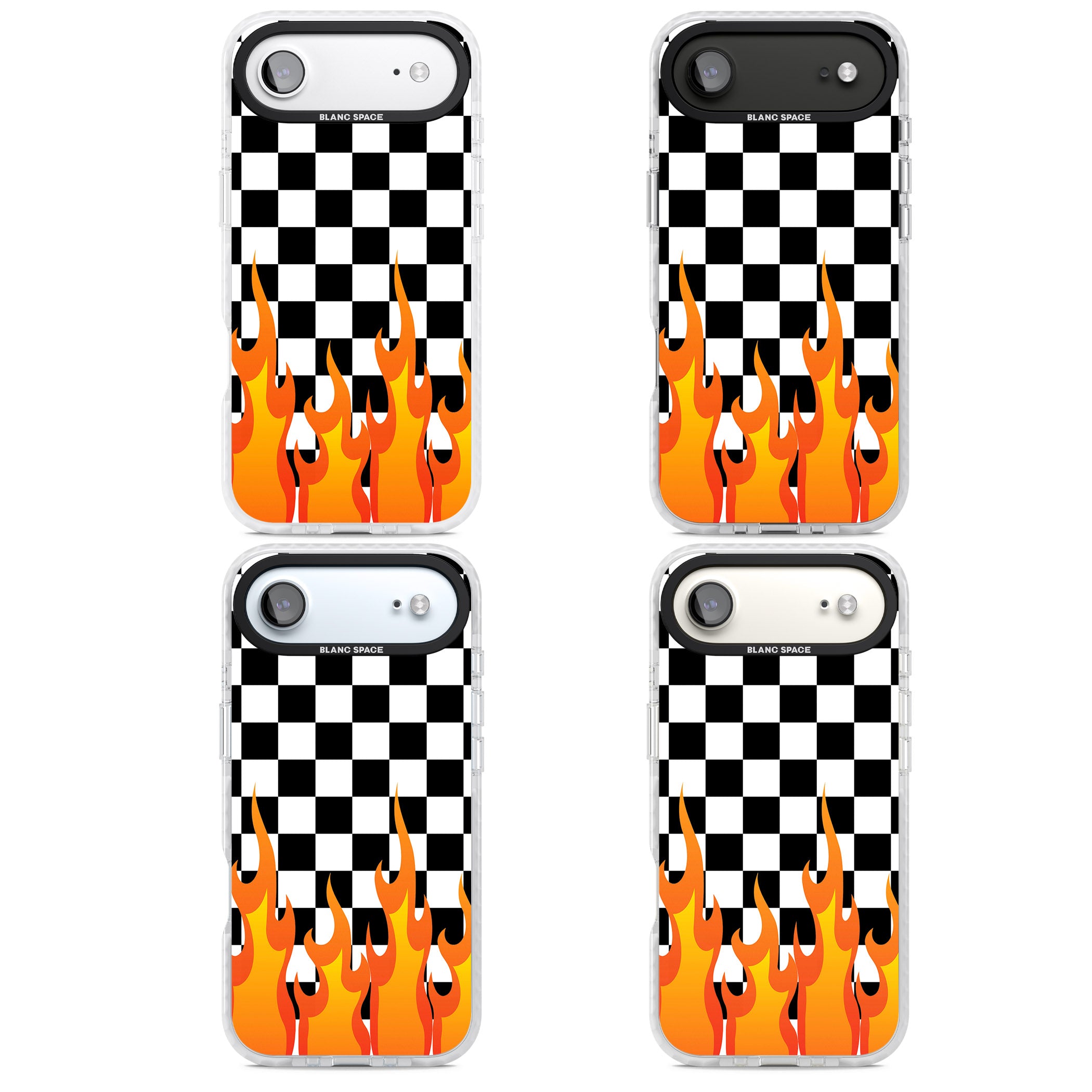 Checkered Fire iPhone 17 Air Impact Clear Phone Case APT Impact Protection
