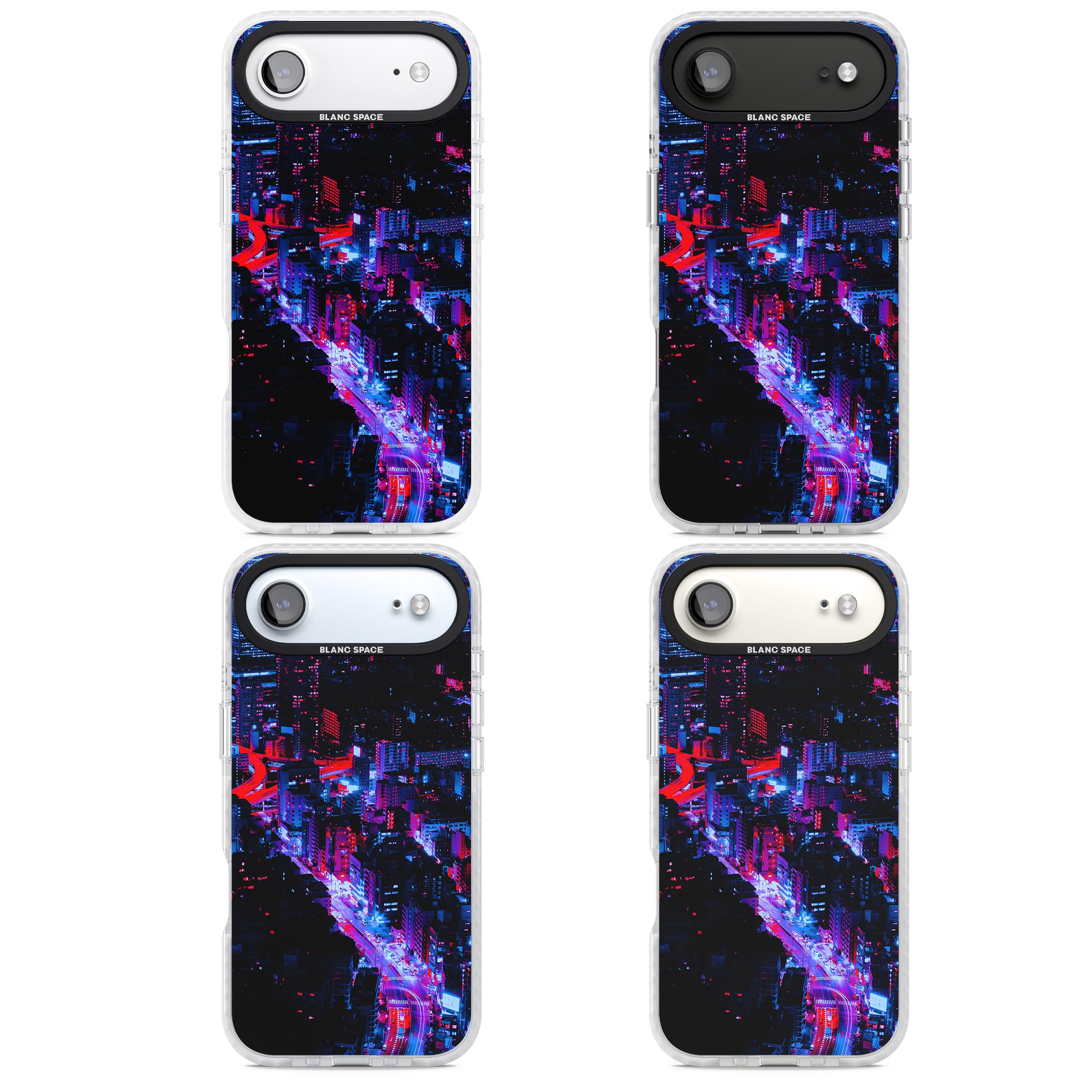 Neon Cityscape iPhone 17 Air Impact Clear Phone Case APT Impact Protection