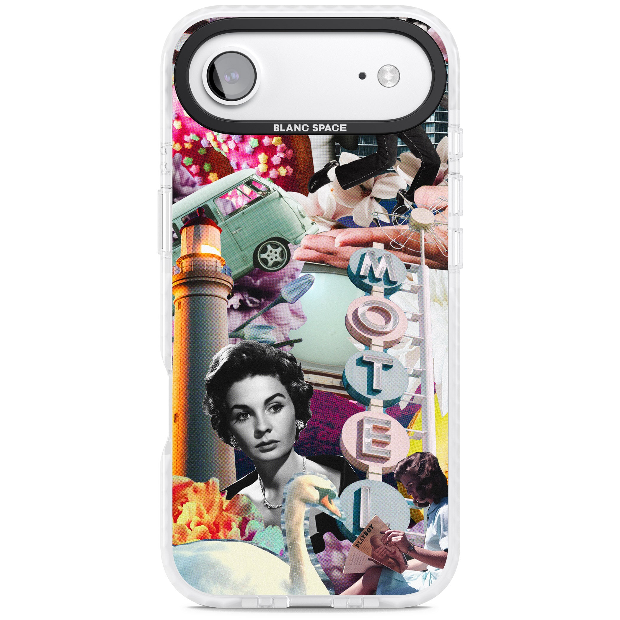 Retro Motel Collage iPhone 17 Air Impact Clear Phone Case