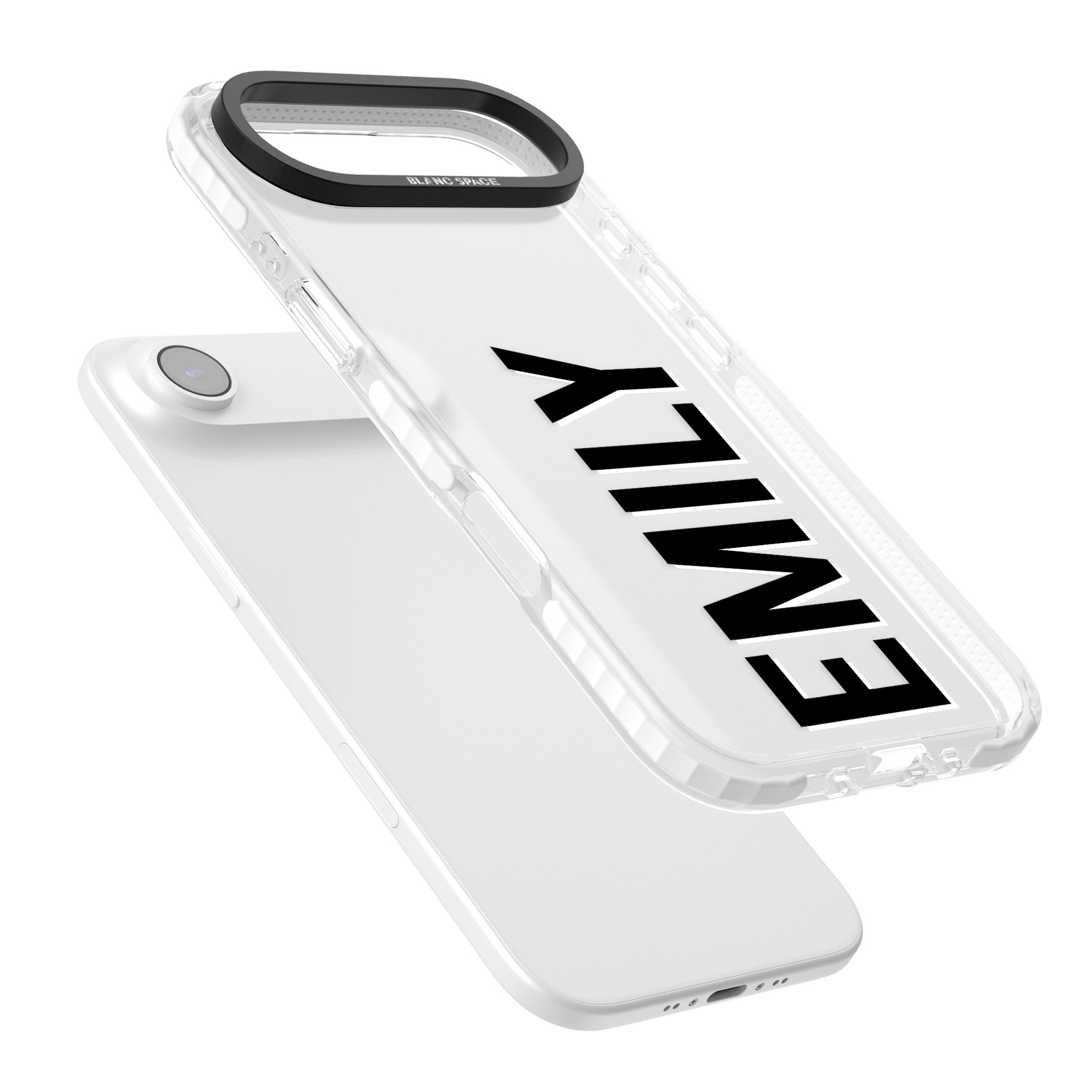 Personalised Vertical Name iPhone 17 Air Impact Clear Phone Case Colours