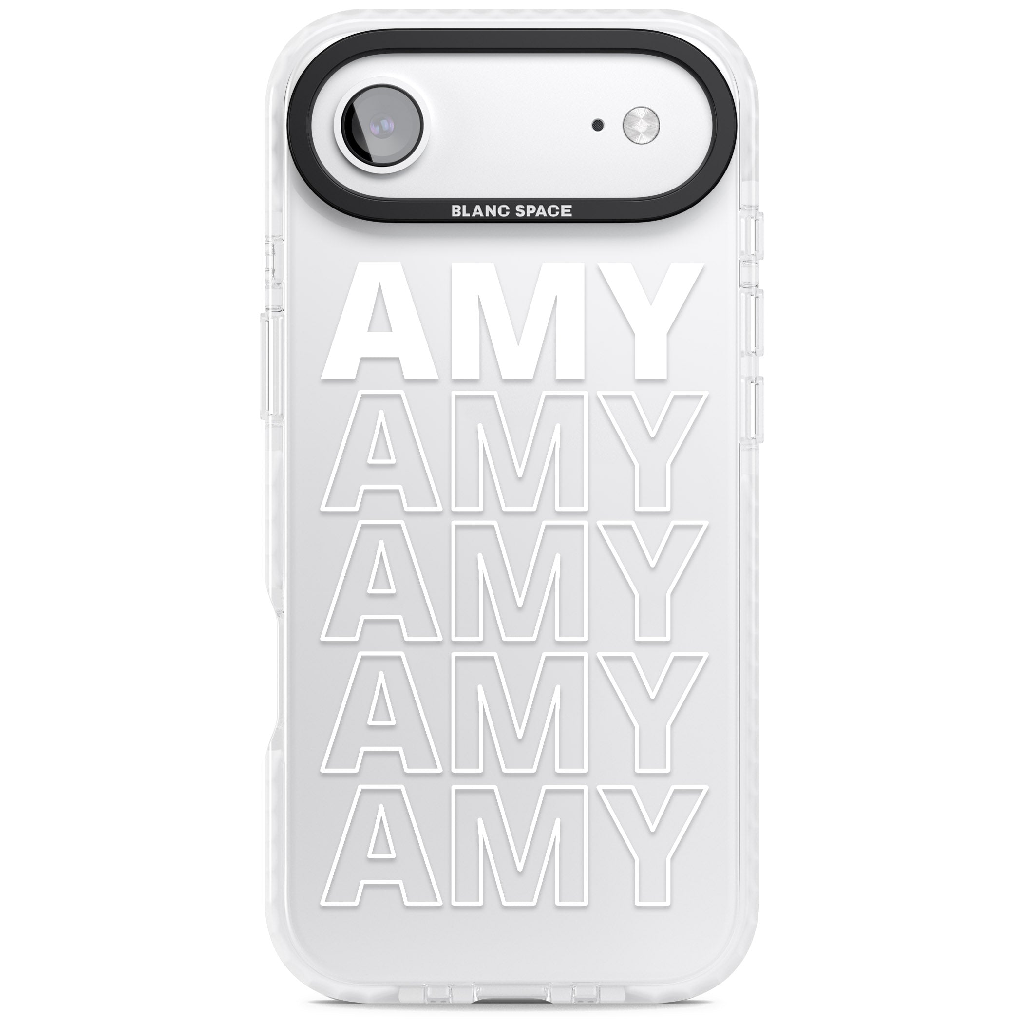 Personalised Bold Name Repeated iPhone 17 Air Impact Clear Phone Case