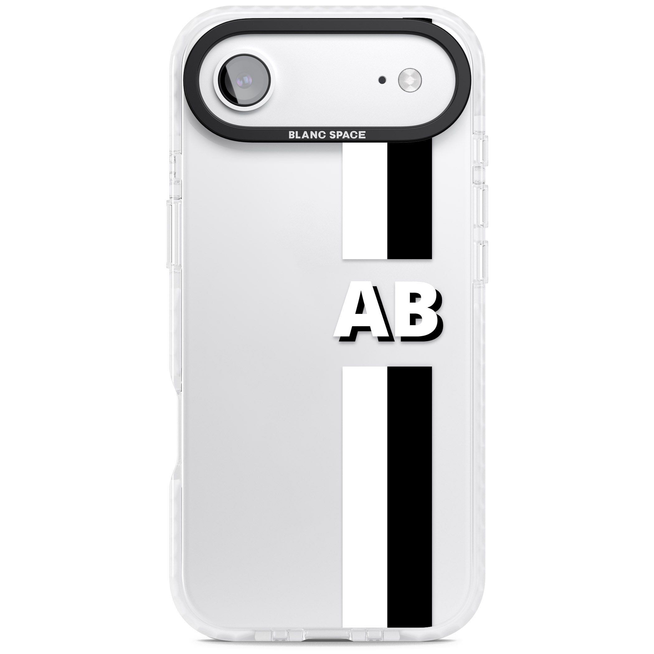 Personalised Bold Two Stripe Name iPhone 17 Air Impact Clear Phone Case