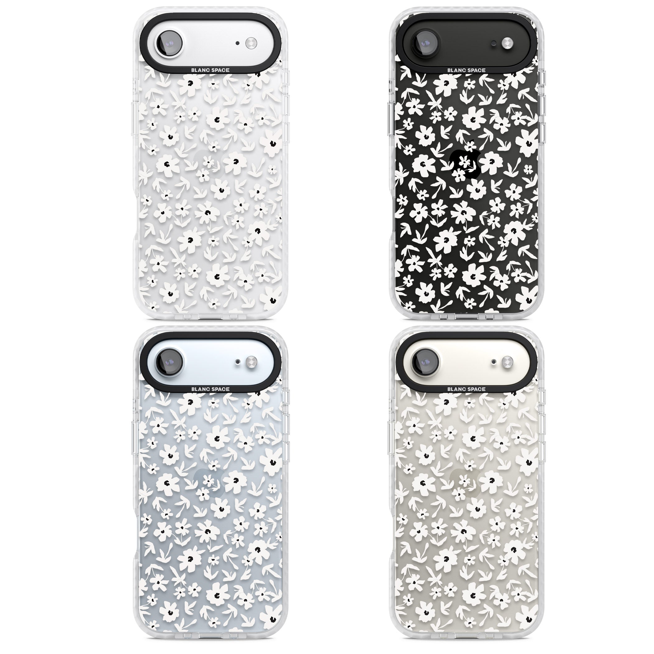 Monochrome Floral iPhone 17 Air Impact Clear Phone Case APT Impact Protection