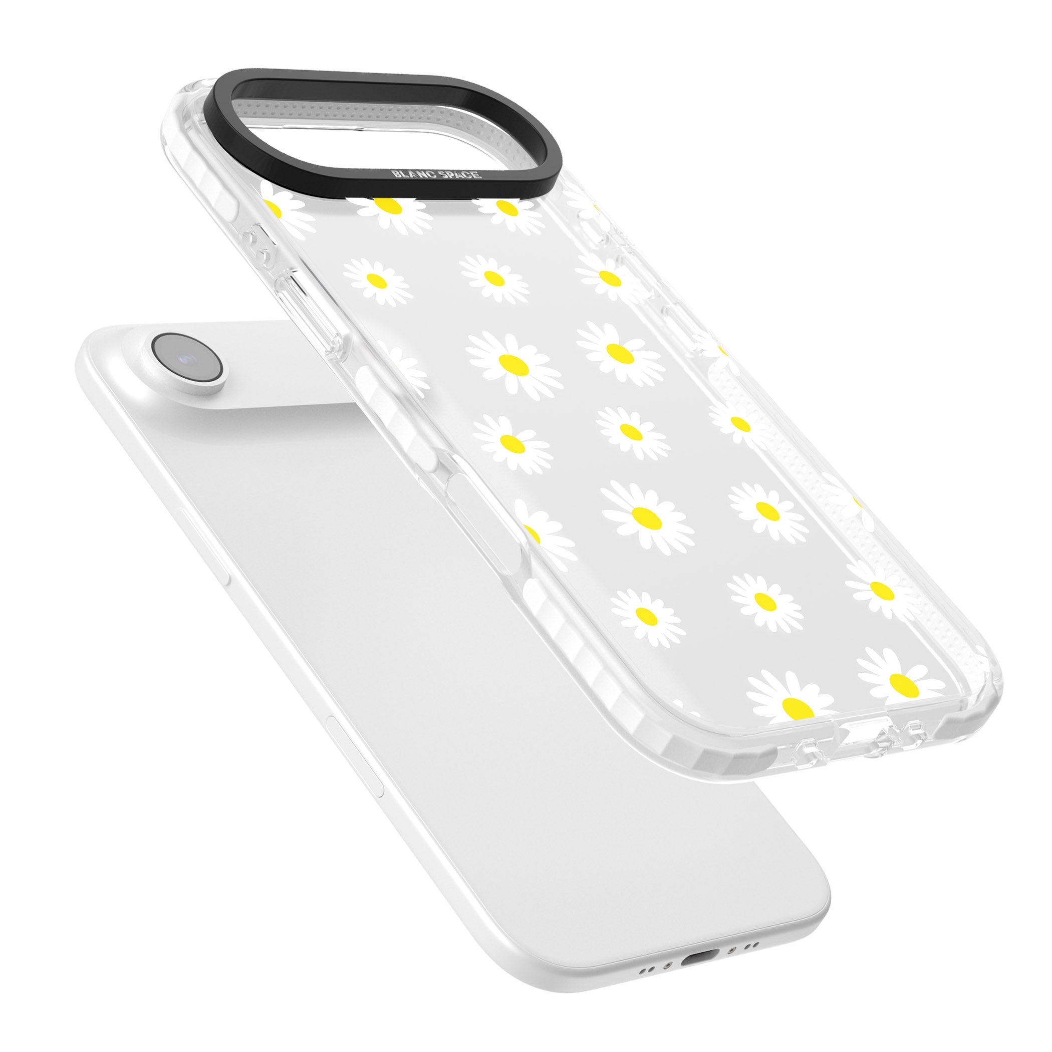 Personalised White Daisy Pattern iPhone 17 Air Impact Clear Phone Case Colours