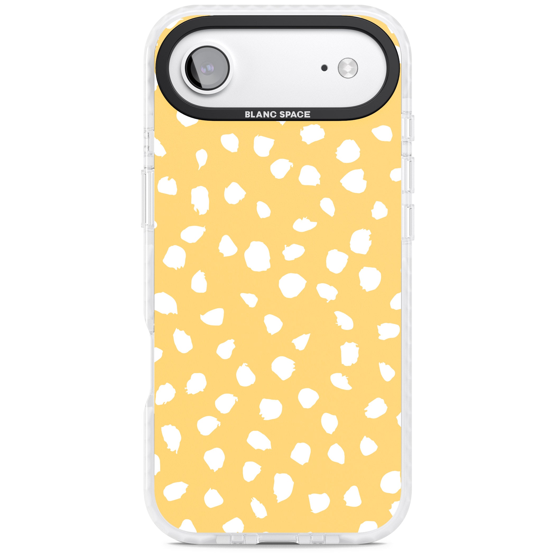 Yellow Dalmatian Dots iPhone 17 Air Impact Clear Phone Case