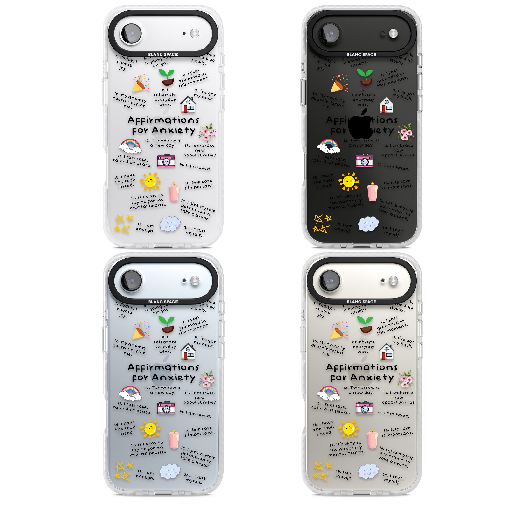 Anxiety Black Text iPhone 17 Air Impact Clear Phone Case APT Impact Protection