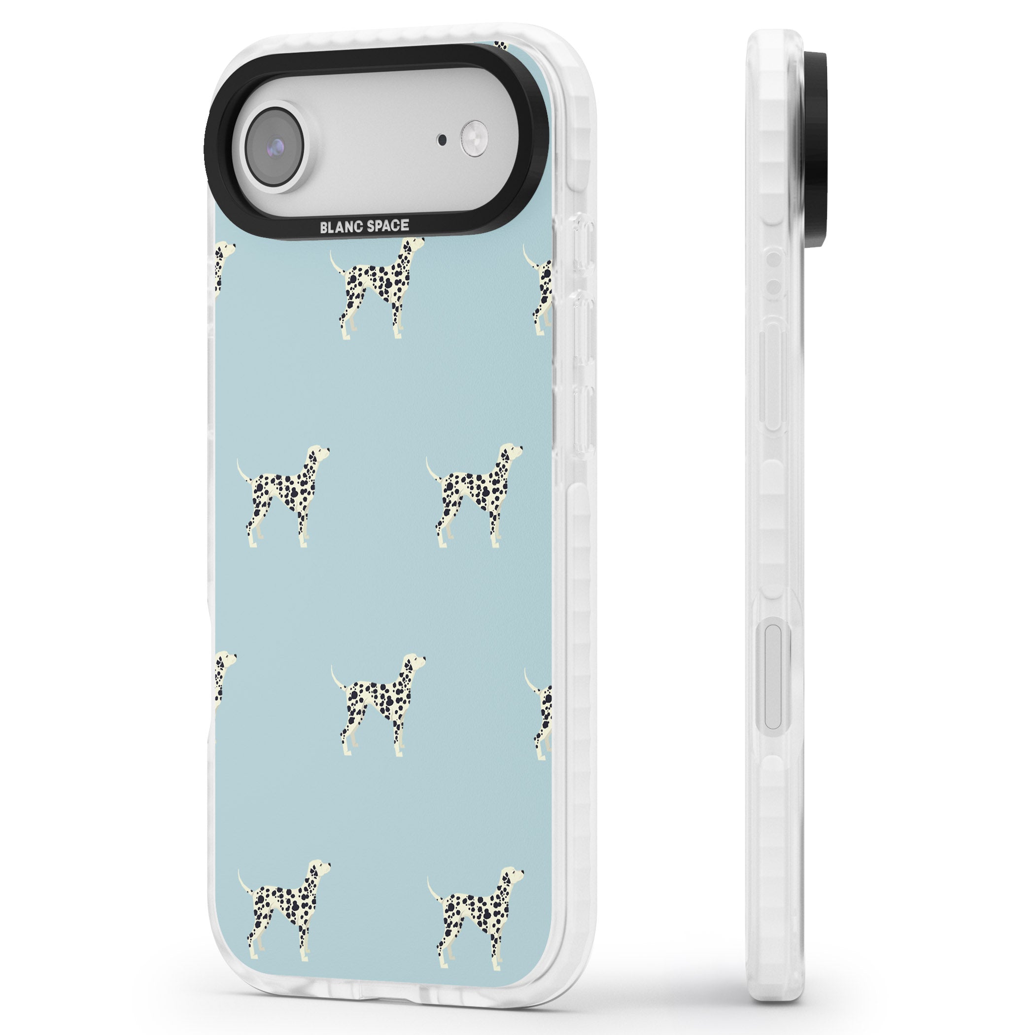 Dalmatian Pattern iPhone 17 Air Impact Clear Phone Case Side Profile