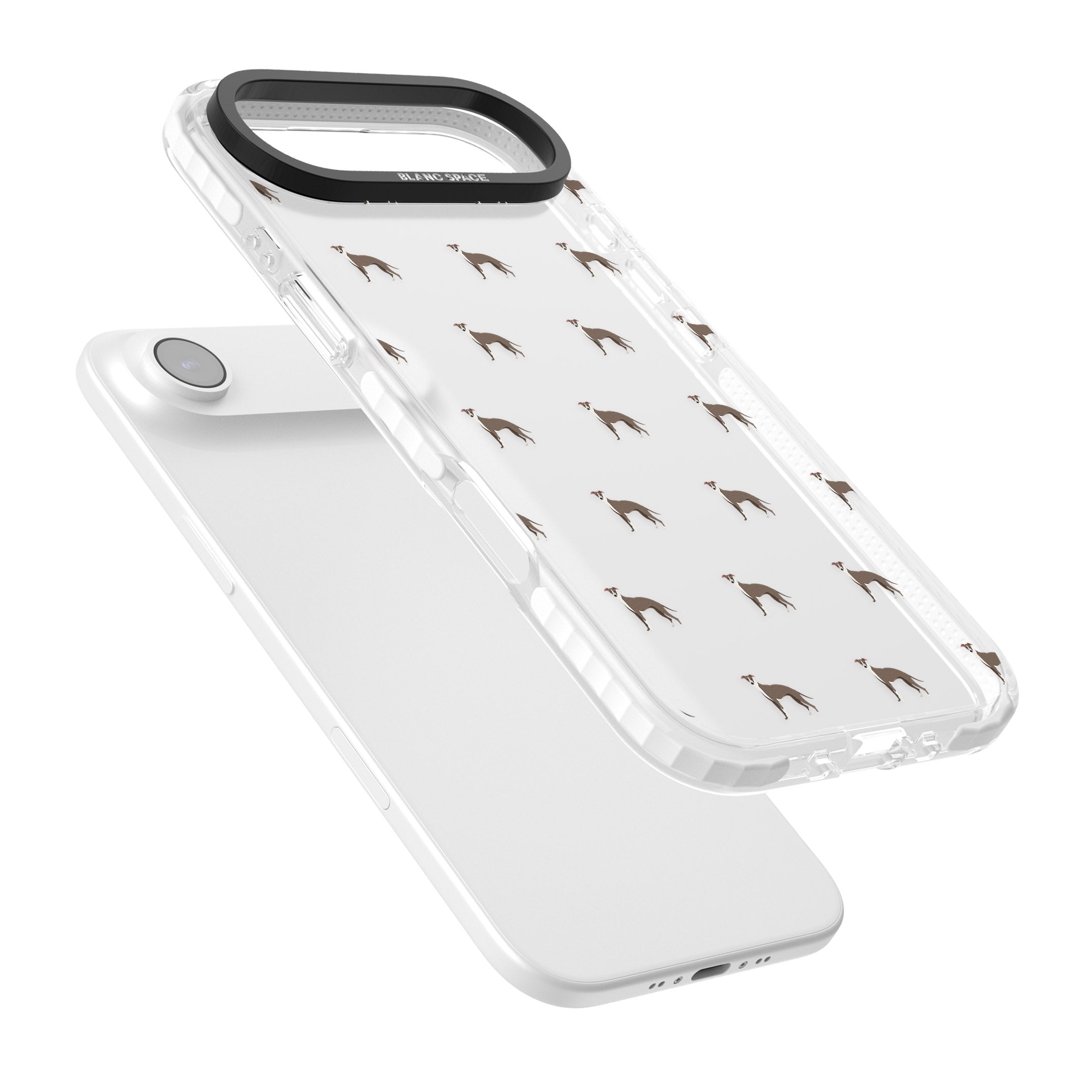 Whippet Dog Pattern Clear iPhone 17 Air Impact Clear Phone Case Colours