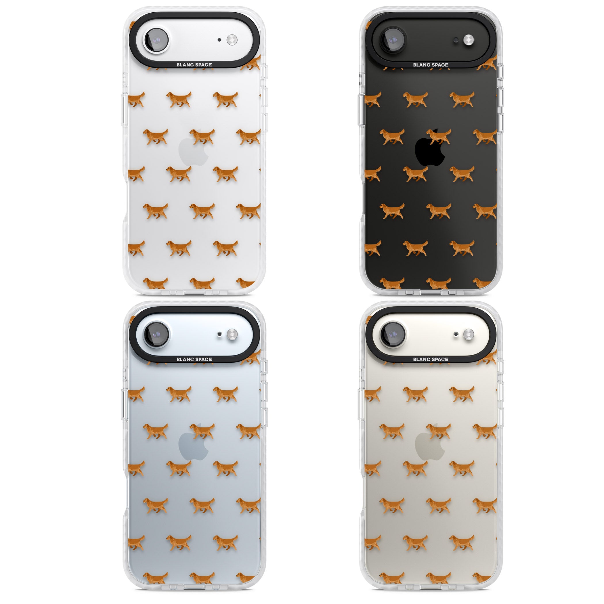Golden Retriever Dog Pattern Clear iPhone 17 Air Impact Clear Phone Case APT Impact Protection