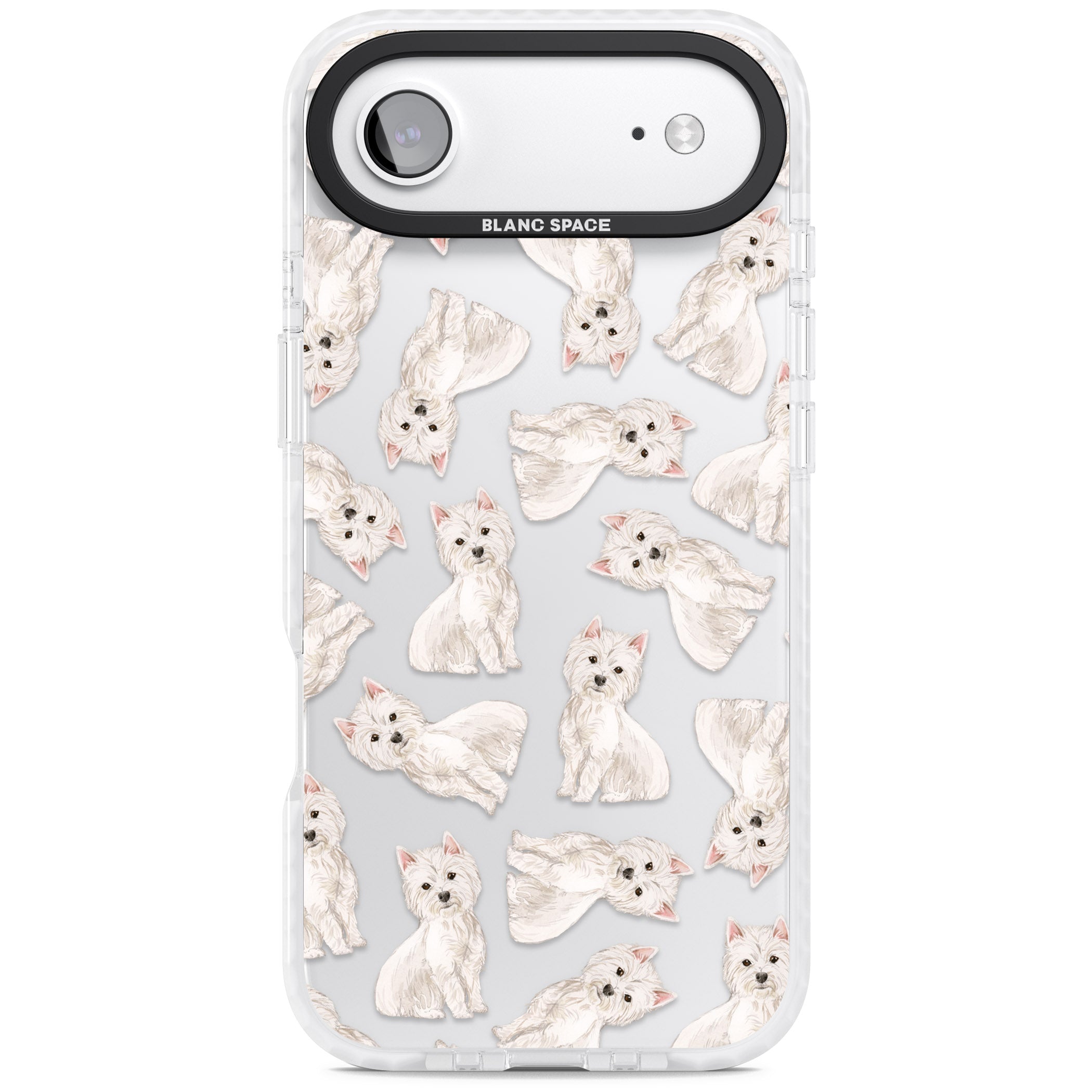Westie Dog Pattern iPhone 17 Air Impact Clear Phone Case