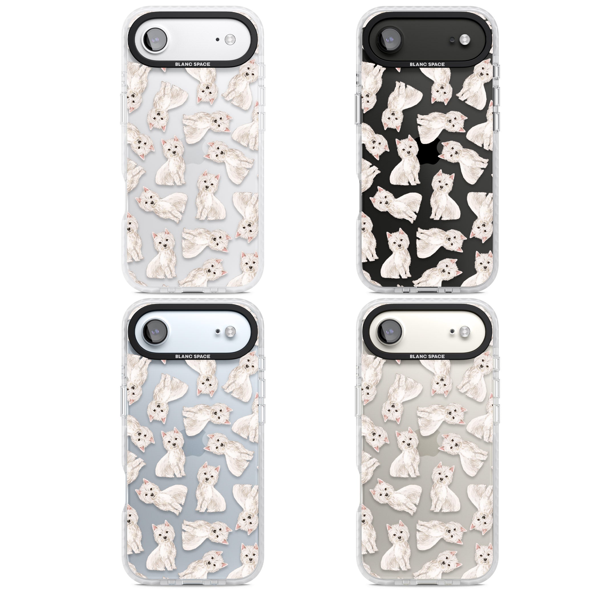 Westie Dog Pattern iPhone 17 Air Impact Clear Phone Case APT Impact Protection