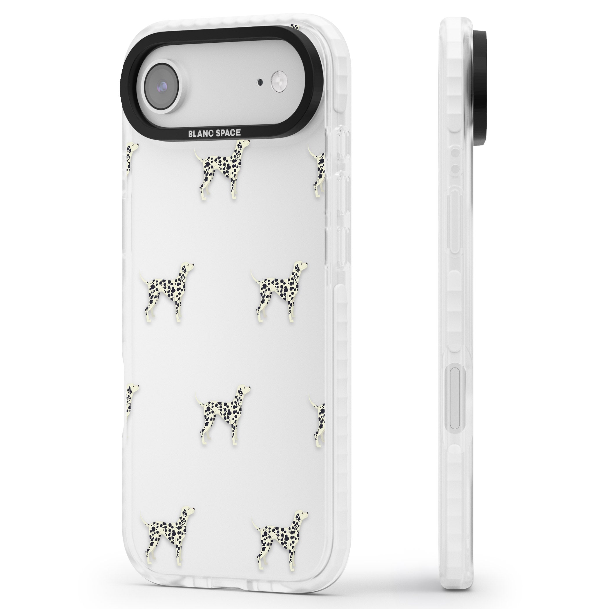 Dalmatian Dog Pattern iPhone 17 Air Impact Clear Phone Case Side Profile