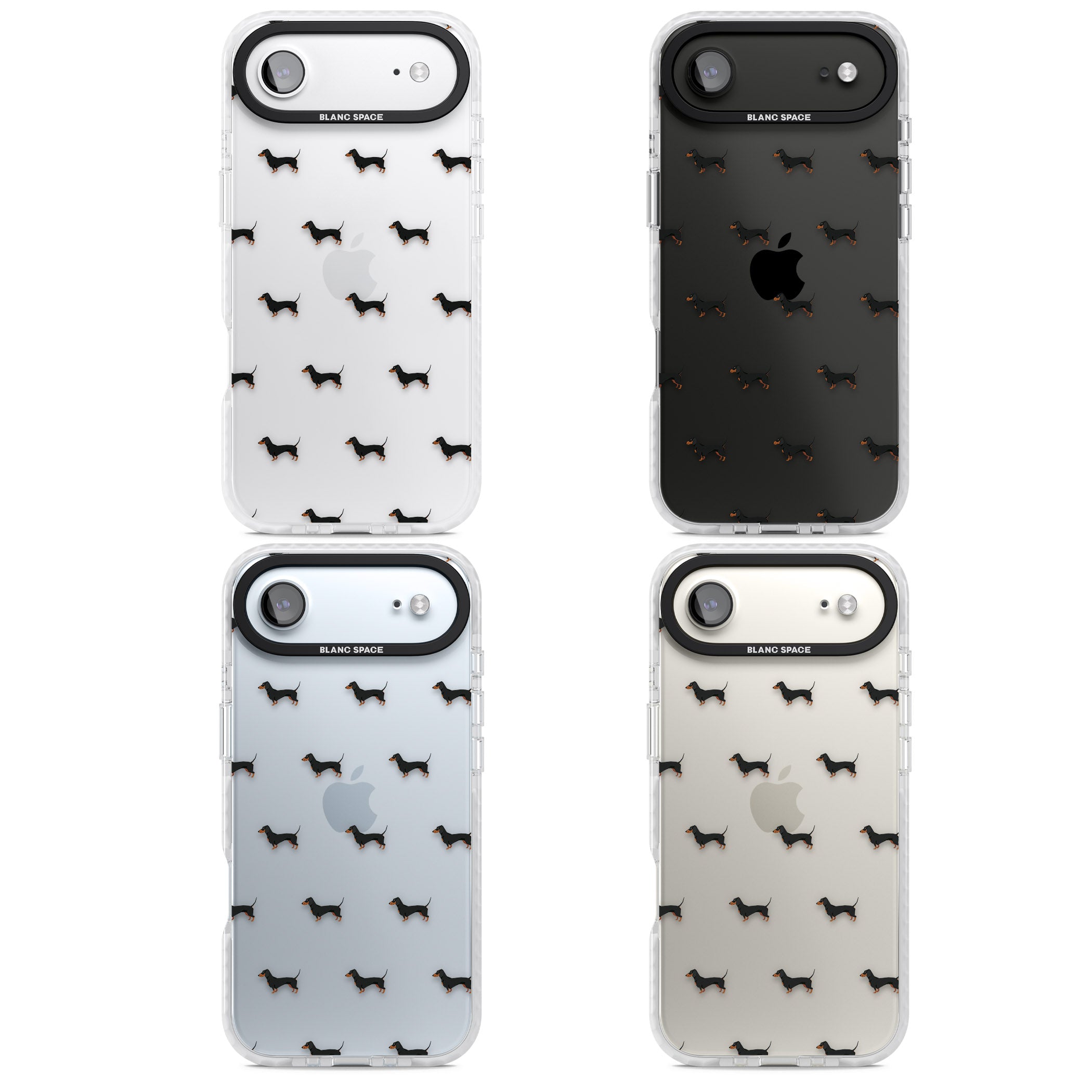 Dachshund Pattern Clear iPhone 17 Air Impact Clear Phone Case APT Impact Protection