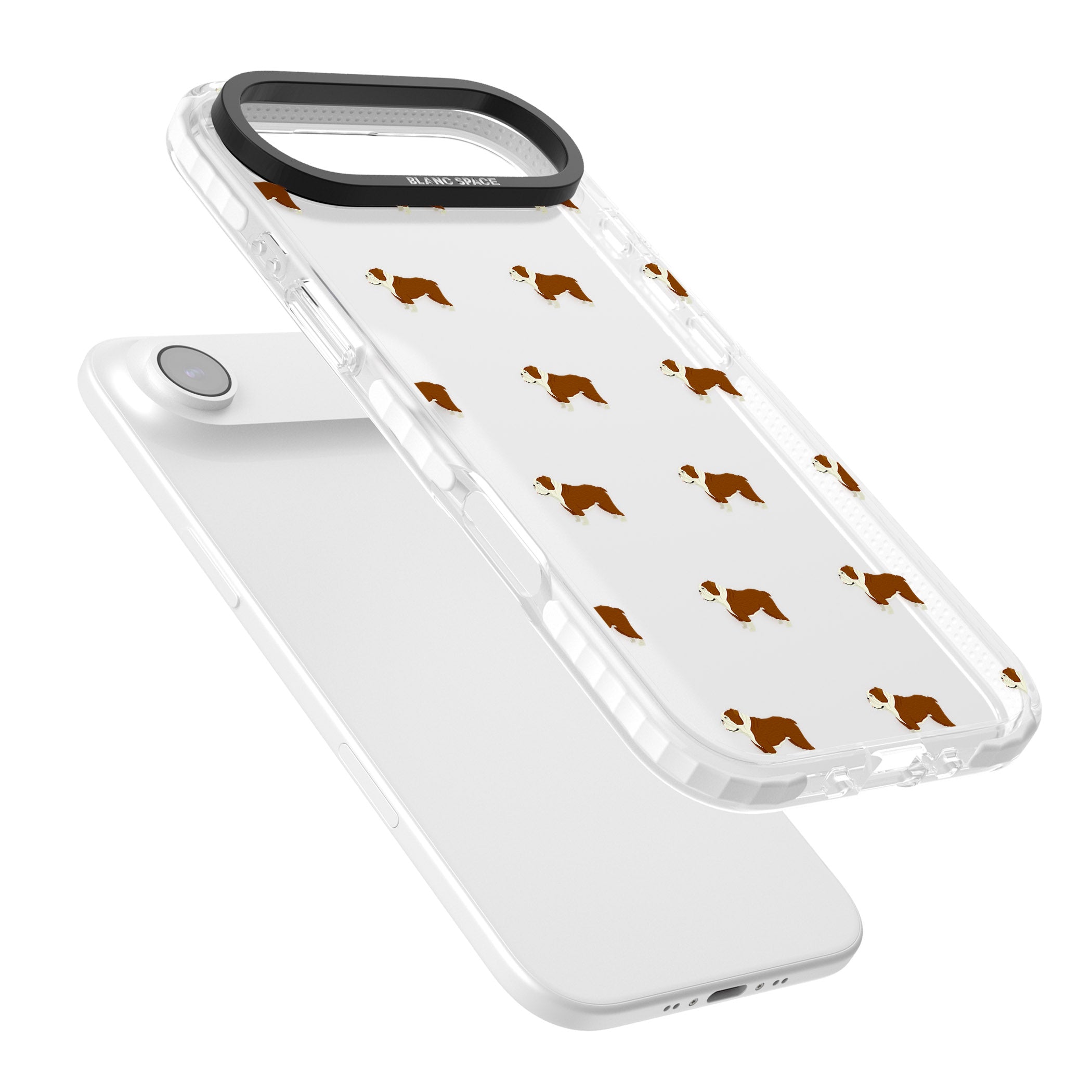 Bulldog Pattern Clear iPhone 17 Air Impact Clear Phone Case Colours