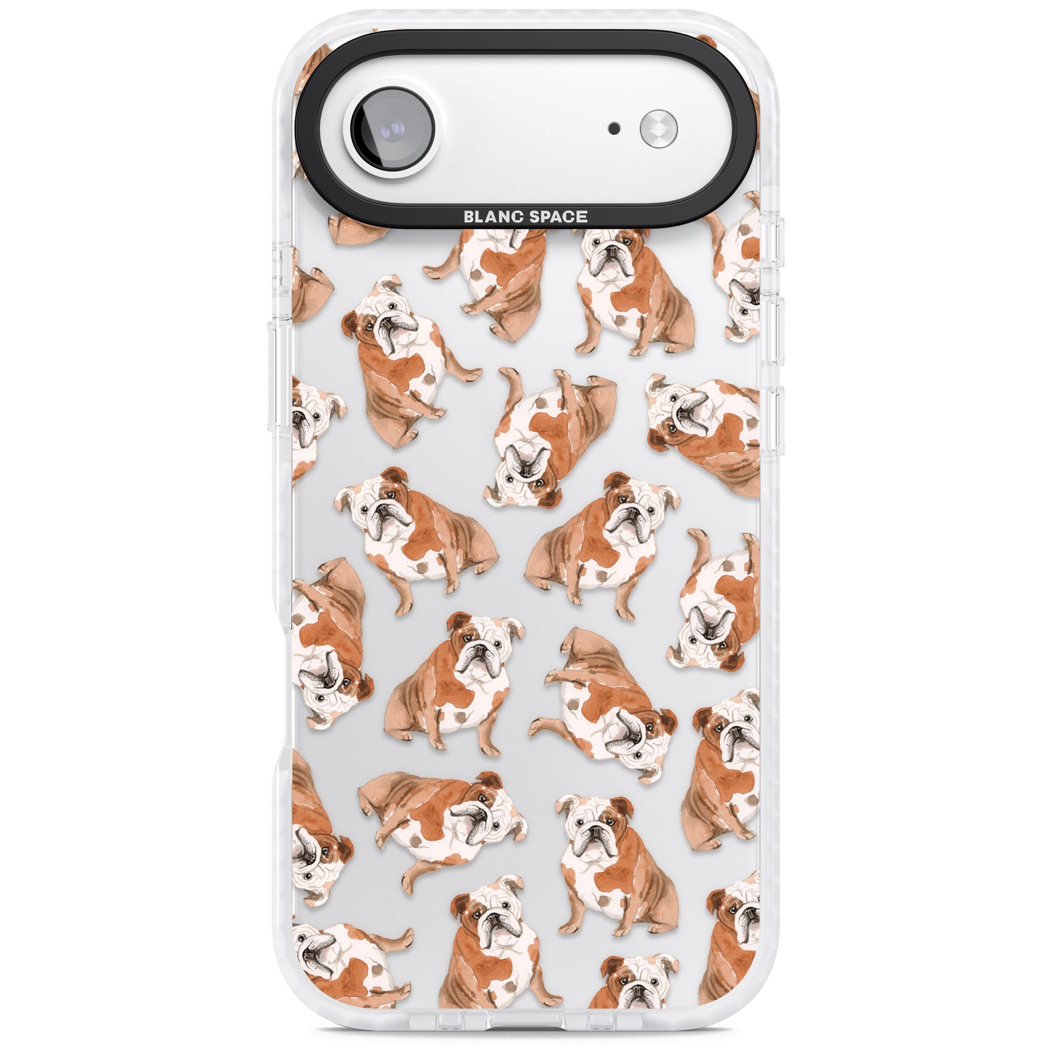 English Bulldog Watercolour Dog Pattern iPhone 17 Air Impact Clear Phone Case