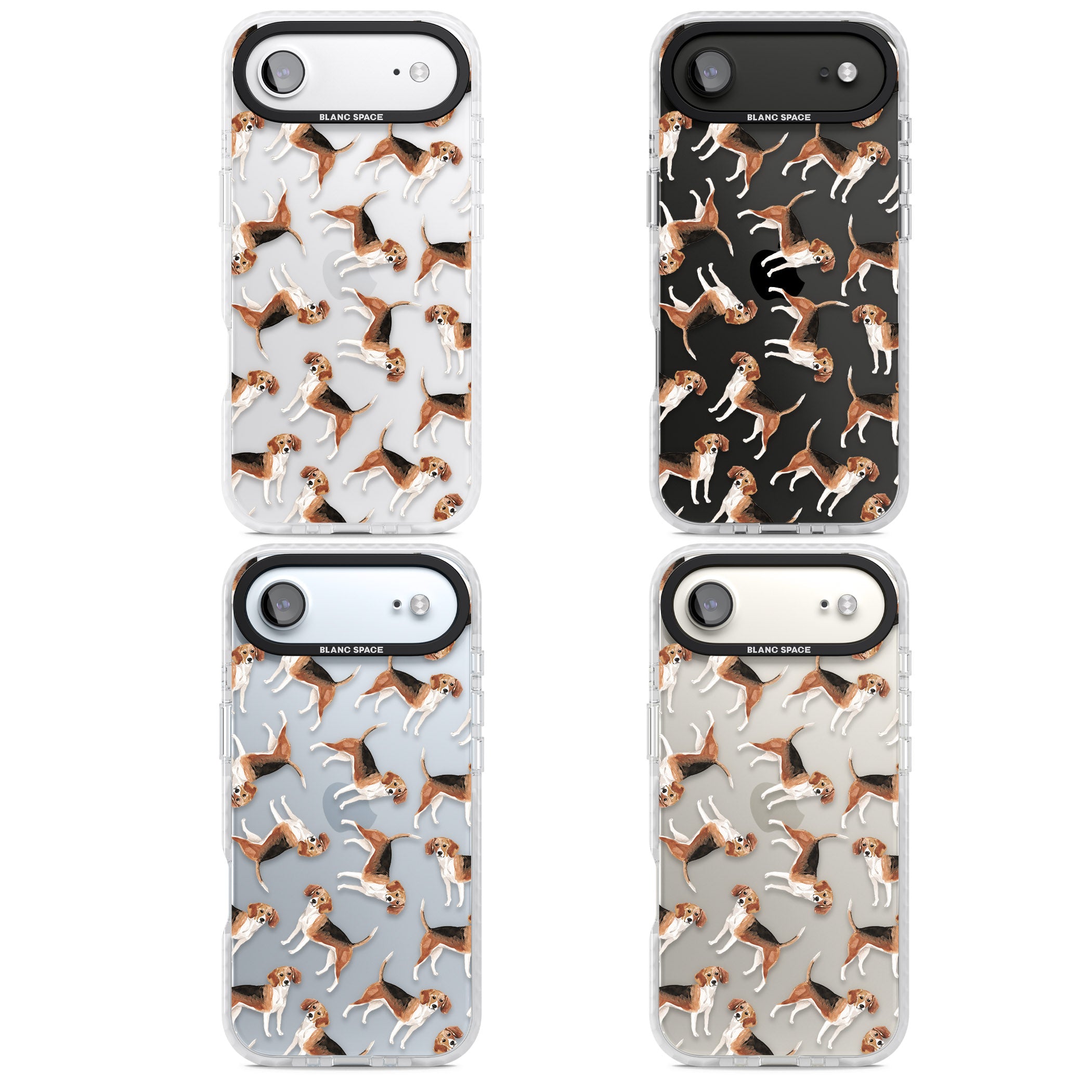Beagle Watercolor Pattern iPhone 17 Air Impact Clear Phone Case APT Impact Protection