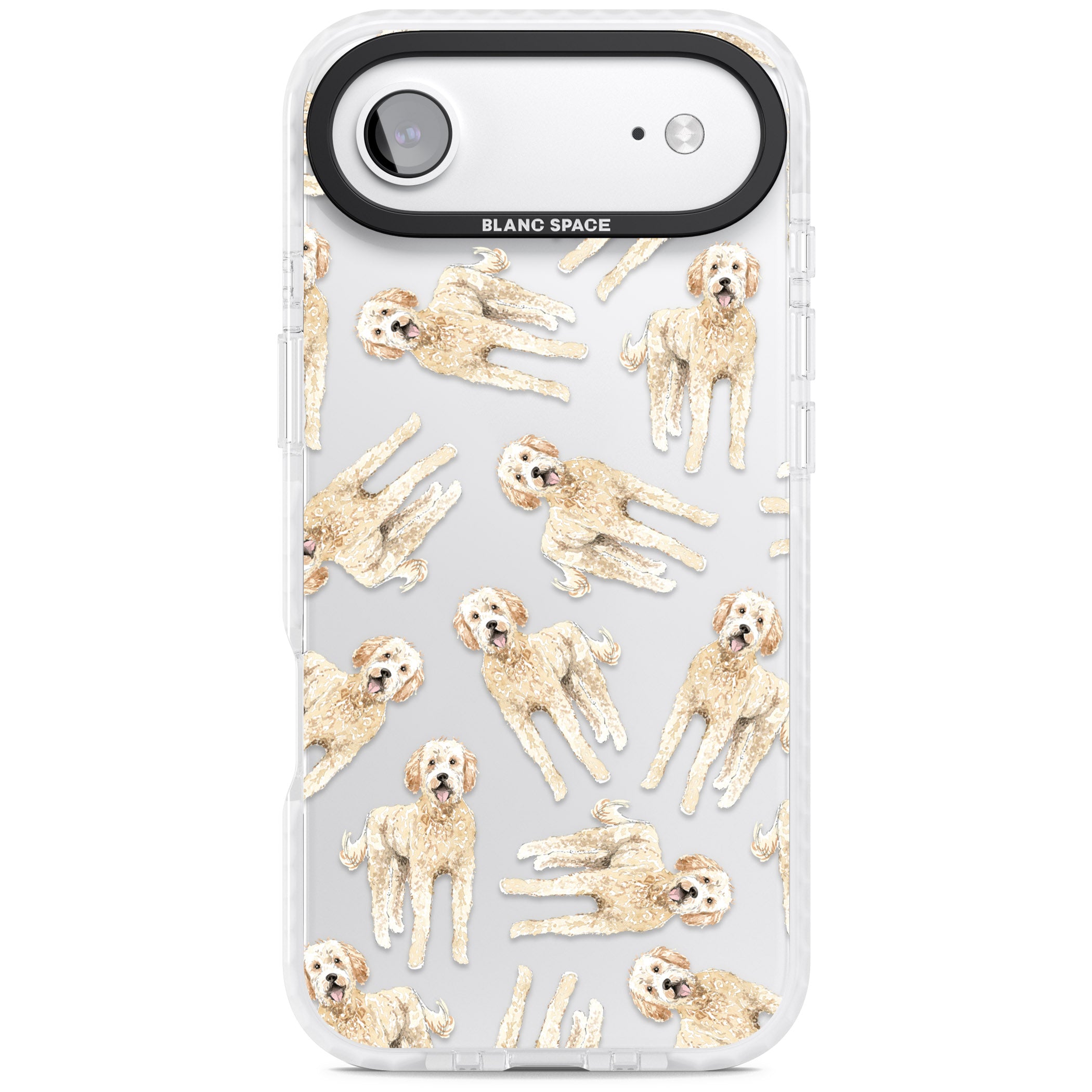 Goldendoodle Watercolour Dog Pattern iPhone 17 Air Impact Clear Phone Case