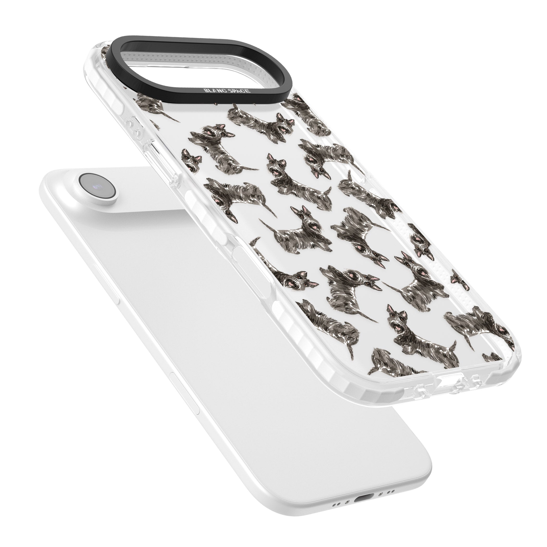 Scottish Terrier Pattern iPhone 17 Air Impact Clear Phone Case Colours