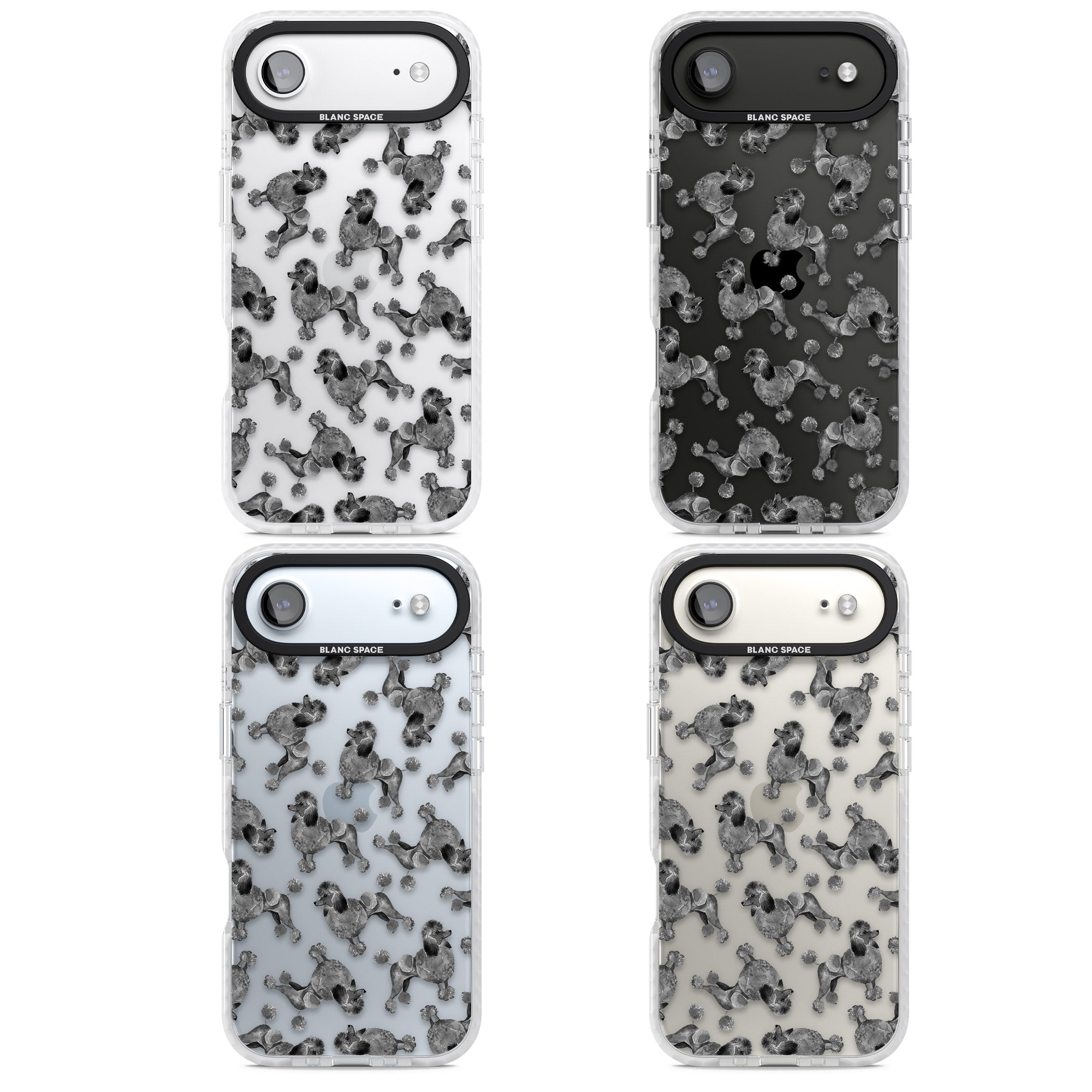 Poodle Pattern iPhone 17 Air Impact Clear Phone Case APT Impact Protection
