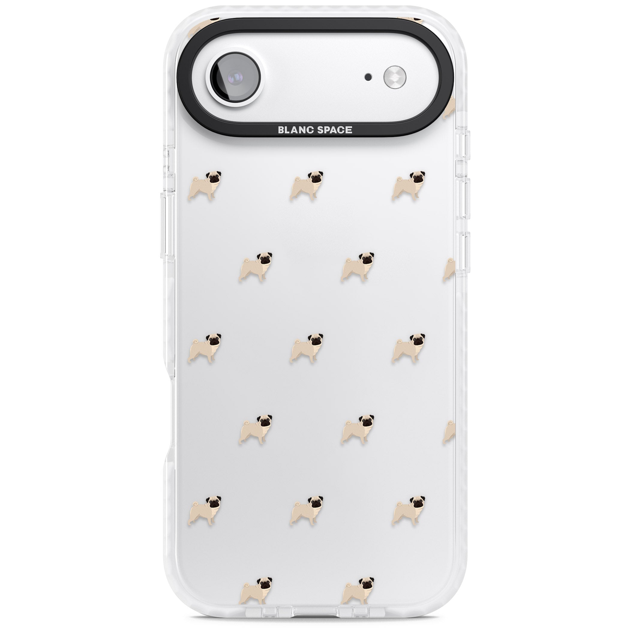 Pug Pattern iPhone 17 Air Impact Clear Phone Case