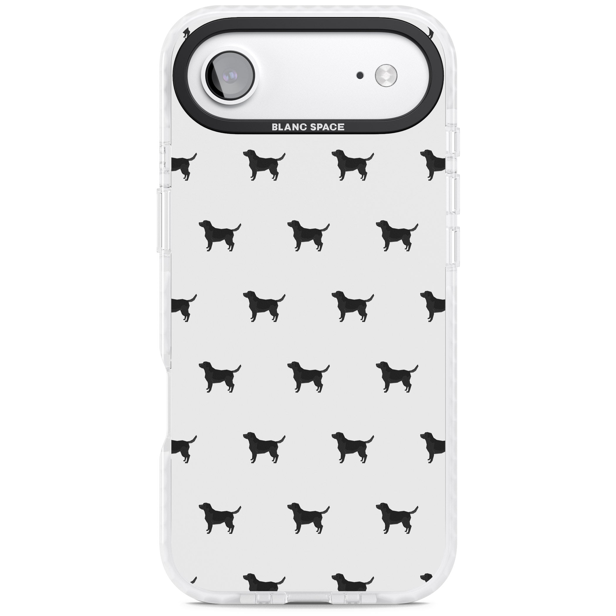 Black Labrador Spot Pattern iPhone 17 Air Impact Clear Phone Case