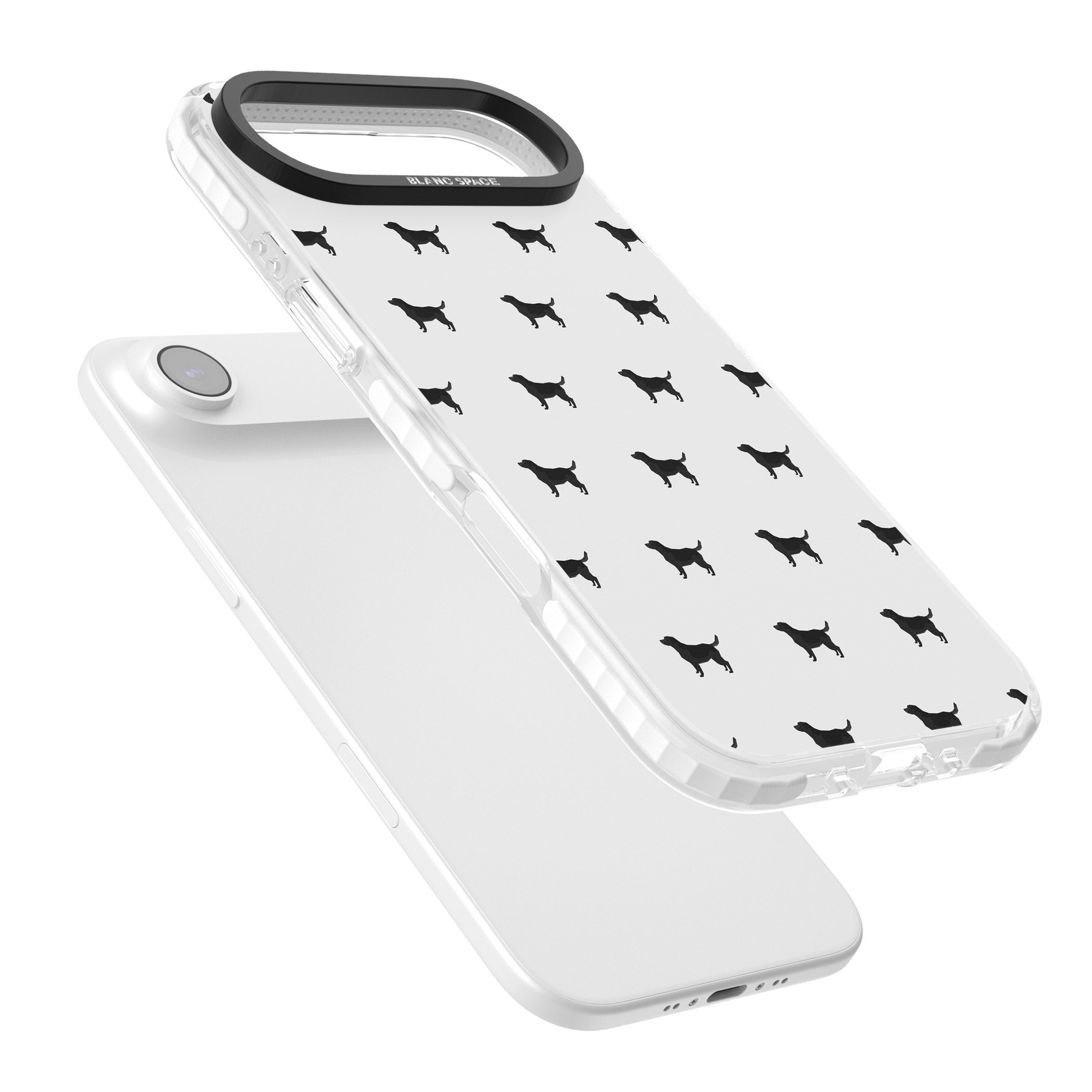 Black Labrador Spot Pattern iPhone 17 Air Impact Clear Phone Case Colours