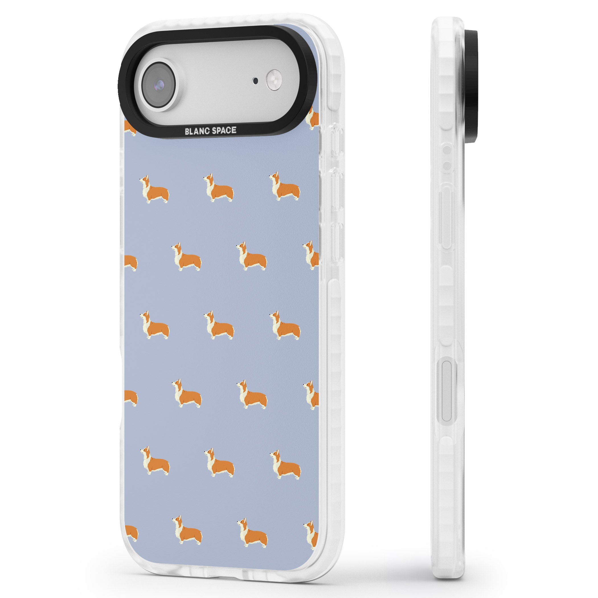 Corgi Pattern iPhone 17 Air Impact Clear Phone Case Side Profile
