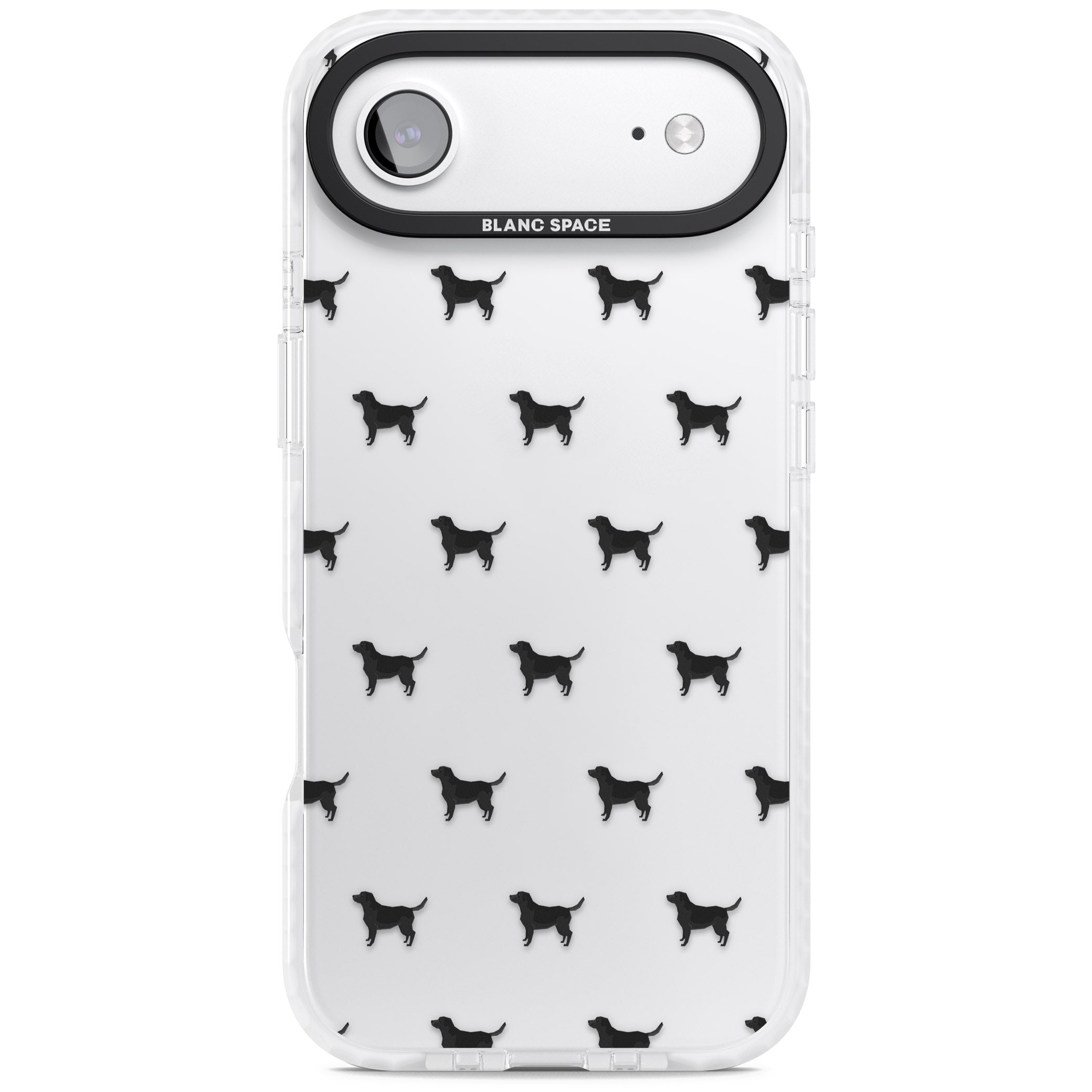 Black Labrador Pattern iPhone 17 Air Impact Clear Phone Case
