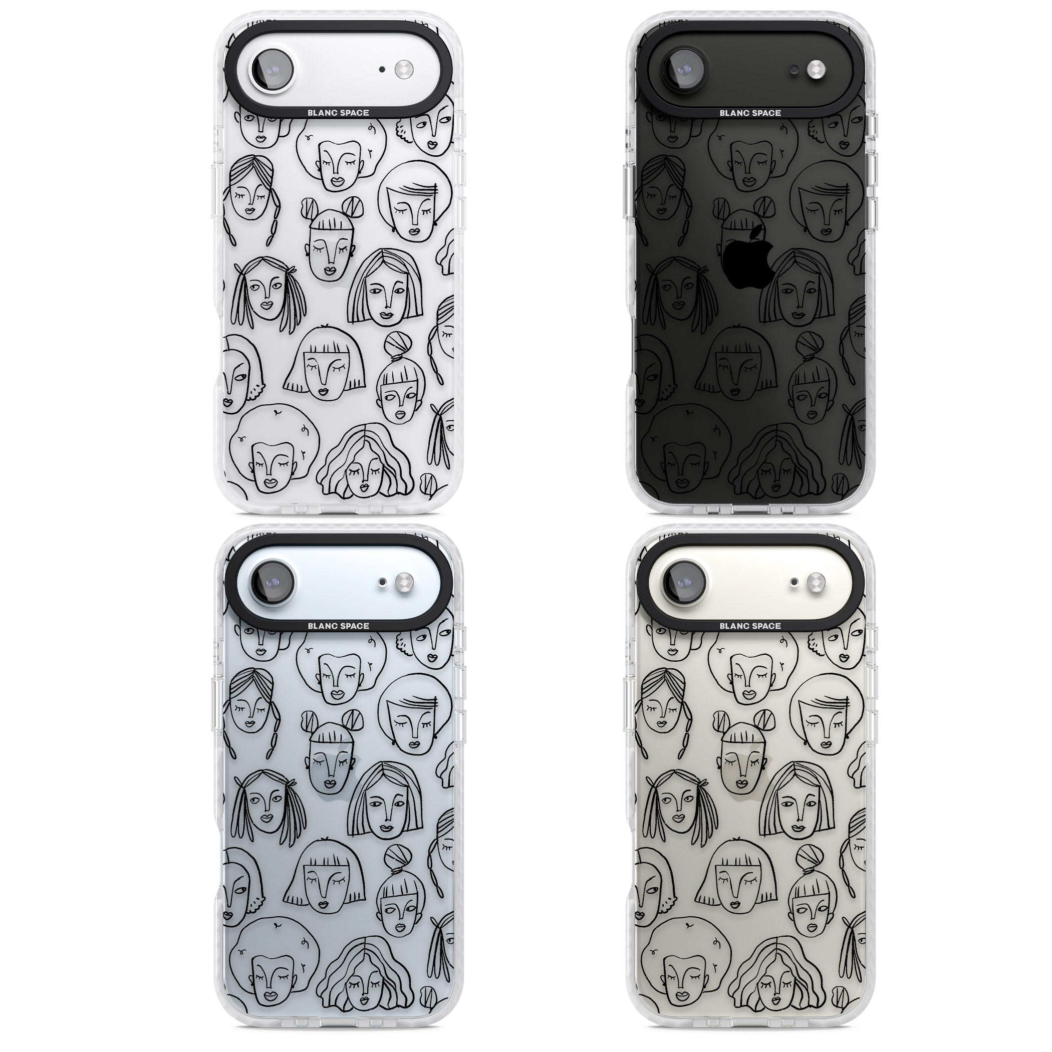 Doodle Face iPhone 17 Air Impact Clear Phone Case APT Impact Protection