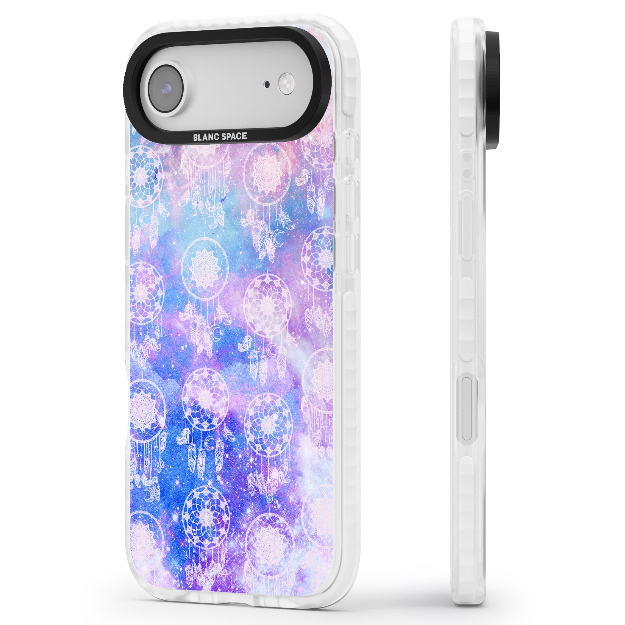Dreamcatcher Galaxy Tie Dye iPhone 17 Air Impact Clear Phone Case Side Profile