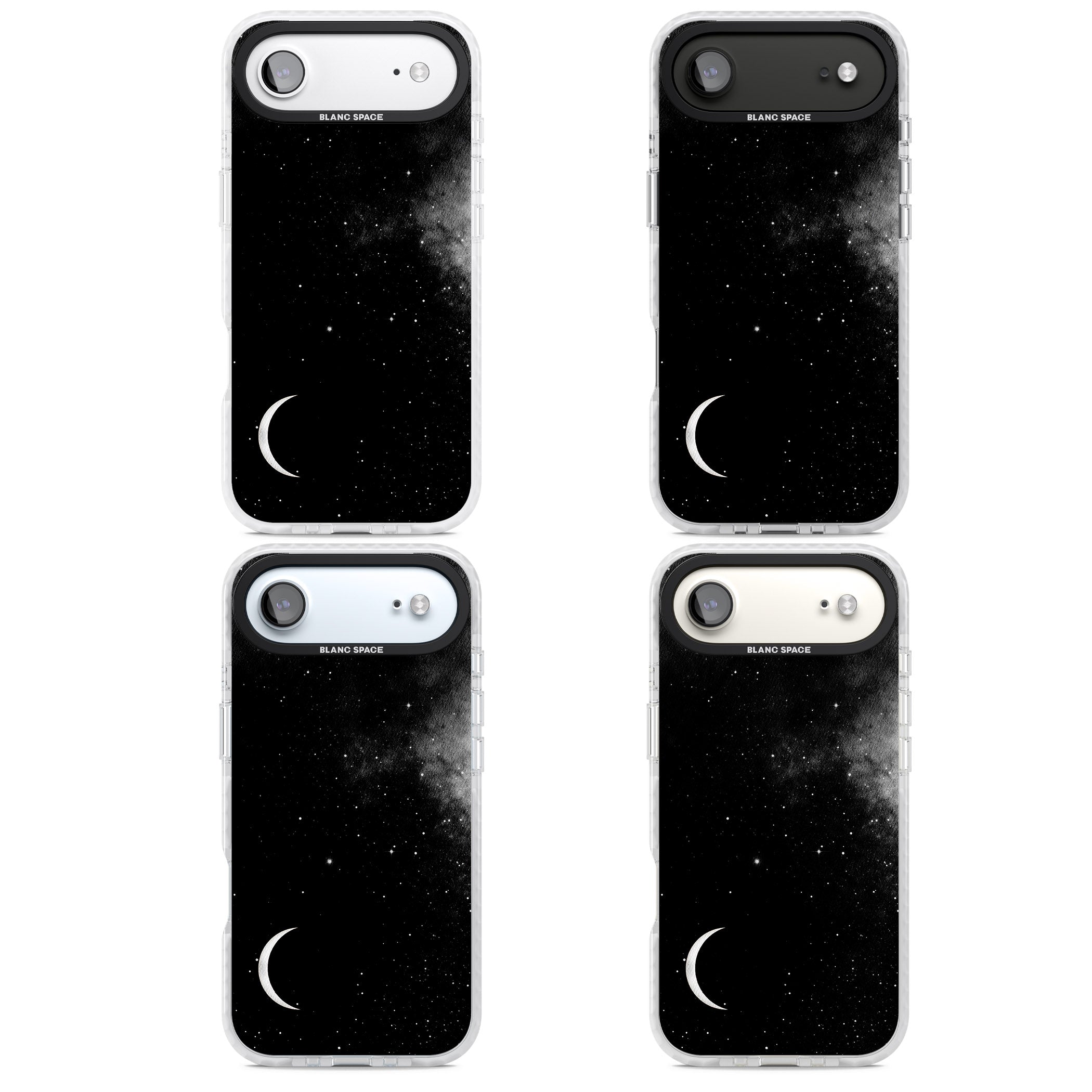 Night Sky Galaxies: Crescent Moon iPhone 17 Air Impact Clear Phone Case APT Impact Protection