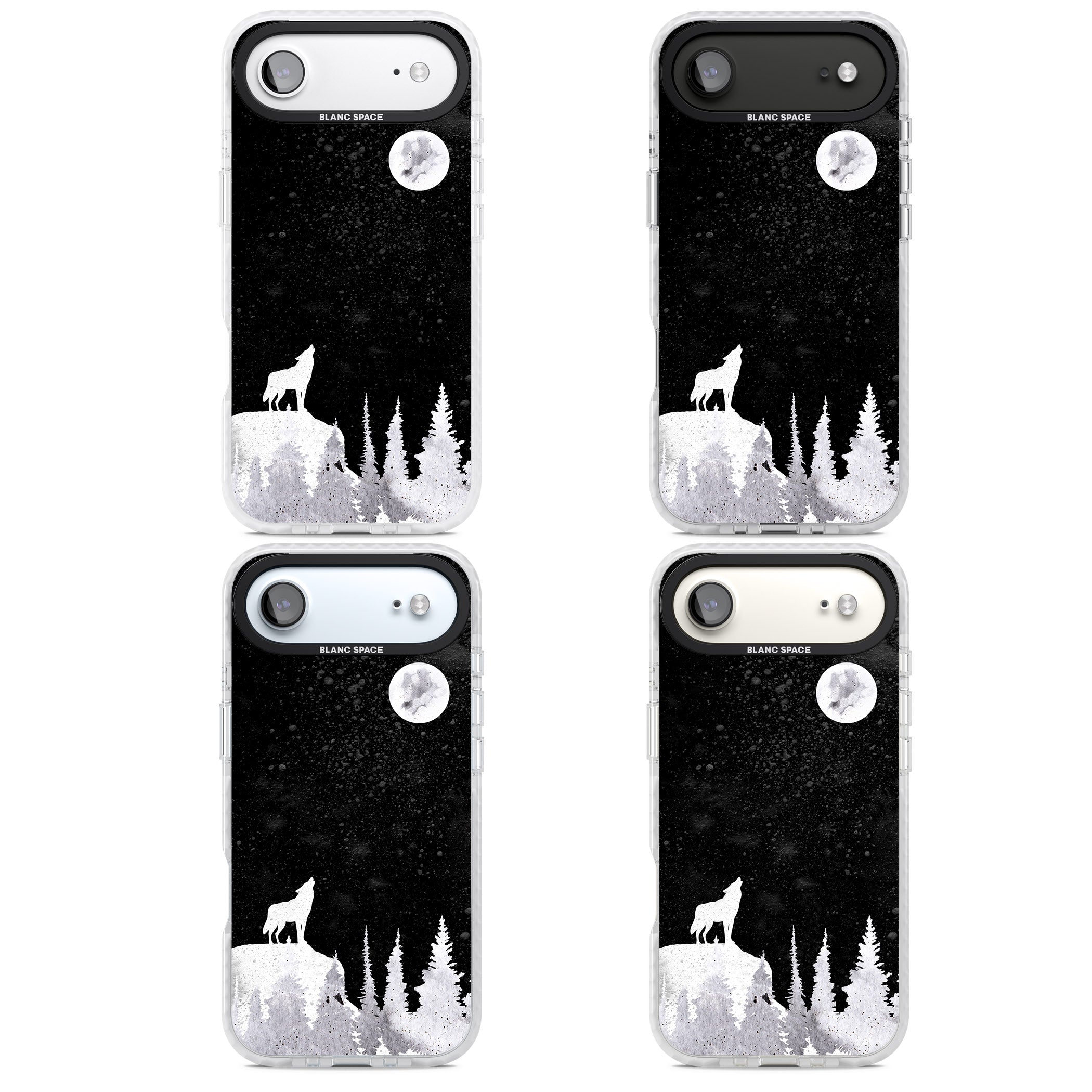 Moon Phases: Wolf & Full Moon iPhone 17 Air Impact Clear Phone Case APT Impact Protection