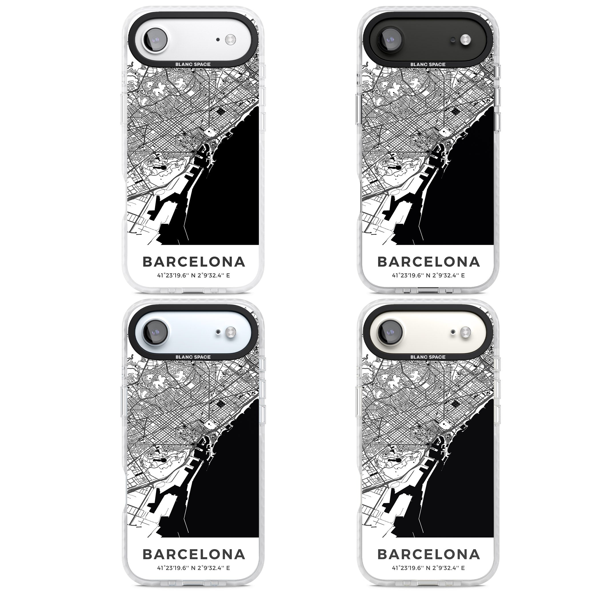 Barcelona Map iPhone 17 Air Impact Clear Phone Case APT Impact Protection