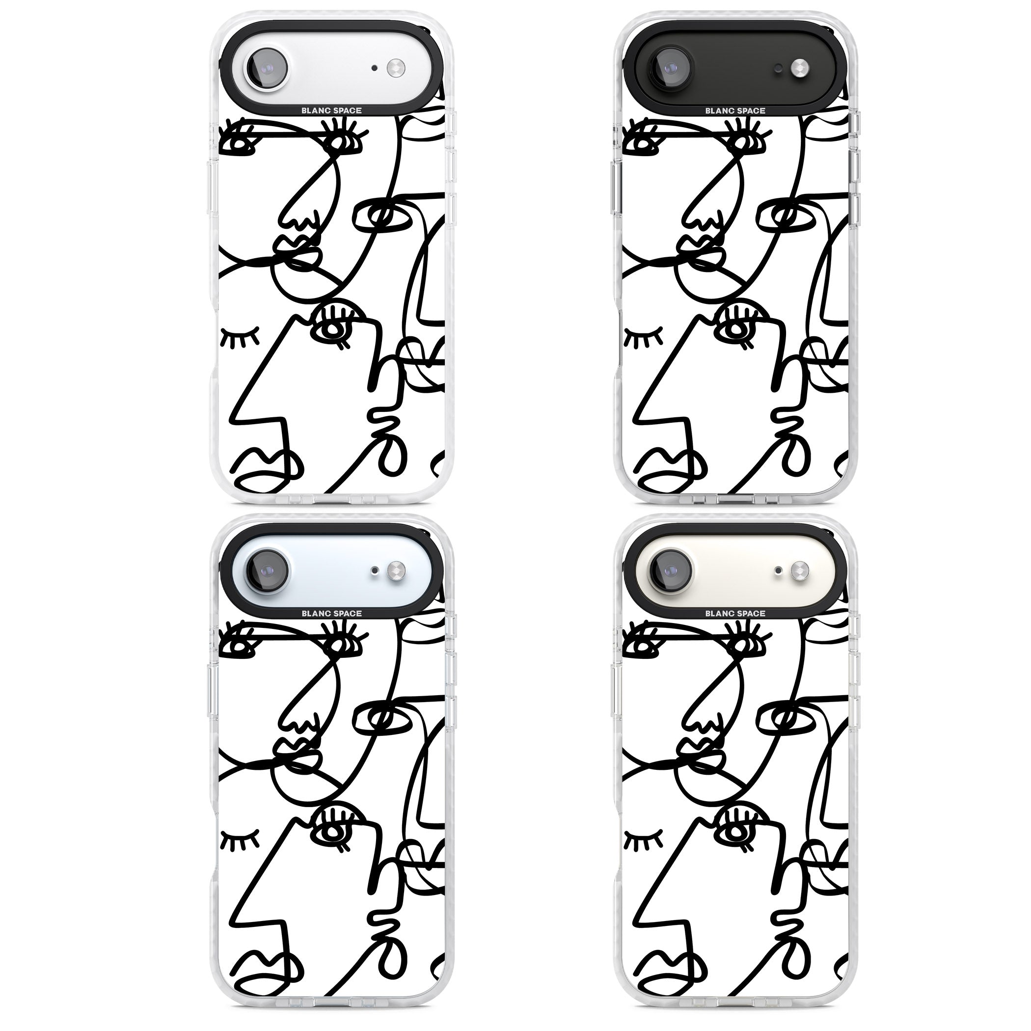 Abstract Line Art Black White iPhone 17 Air Impact Clear Phone Case APT Impact Protection