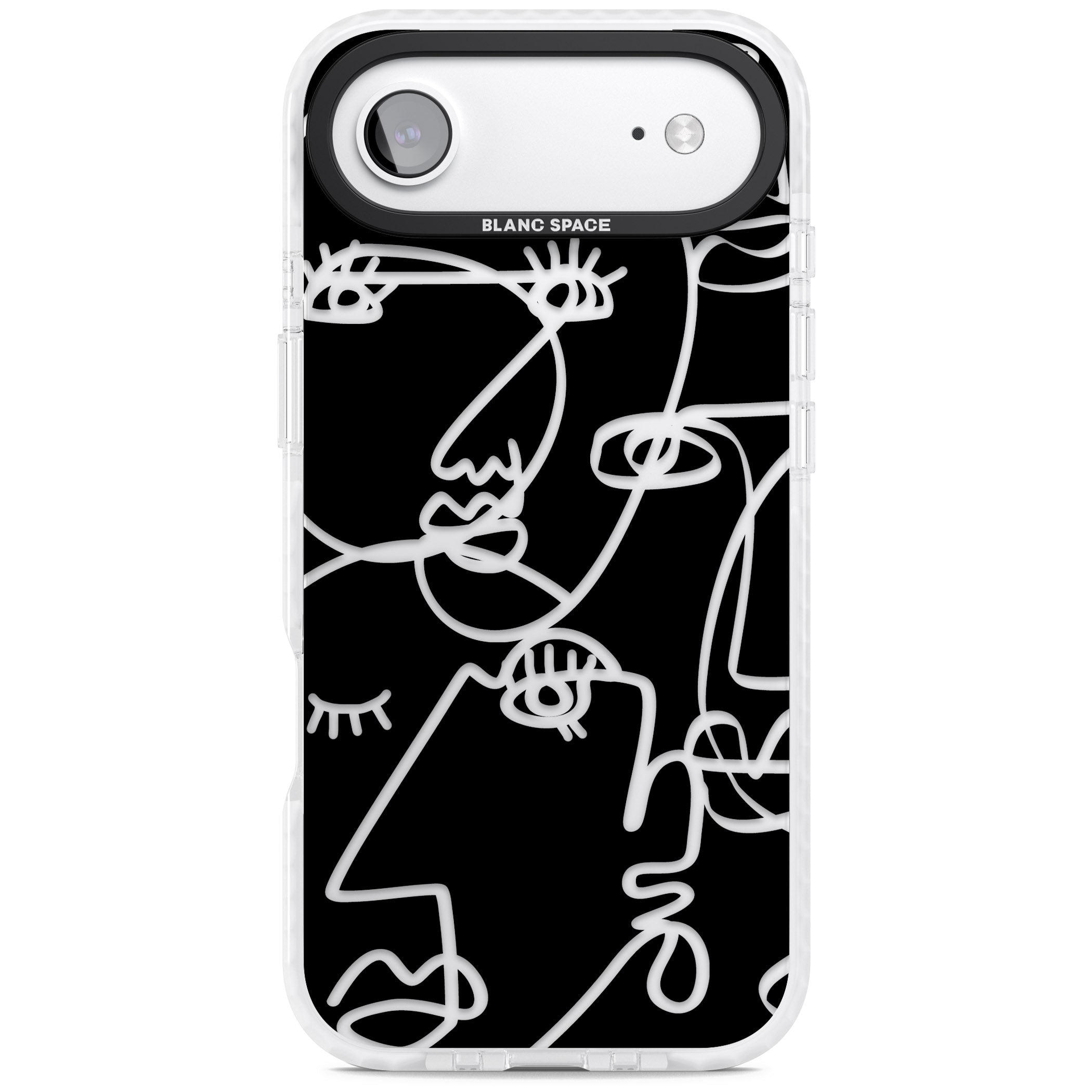 Abstract Line Art Clear Black iPhone 17 Air Impact Clear Phone Case