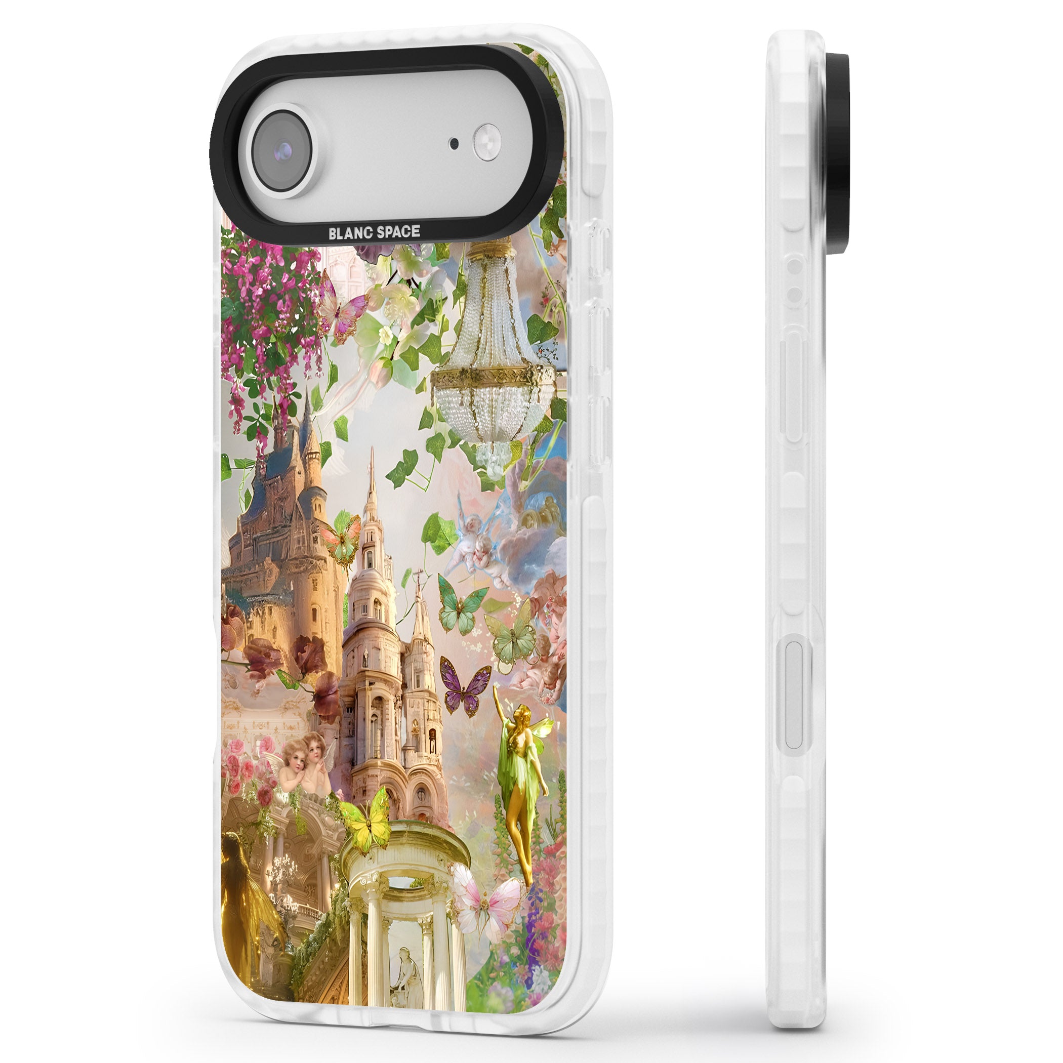 Fairies & Castles Collage iPhone 17 Air Impact Clear Phone Case Side Profile
