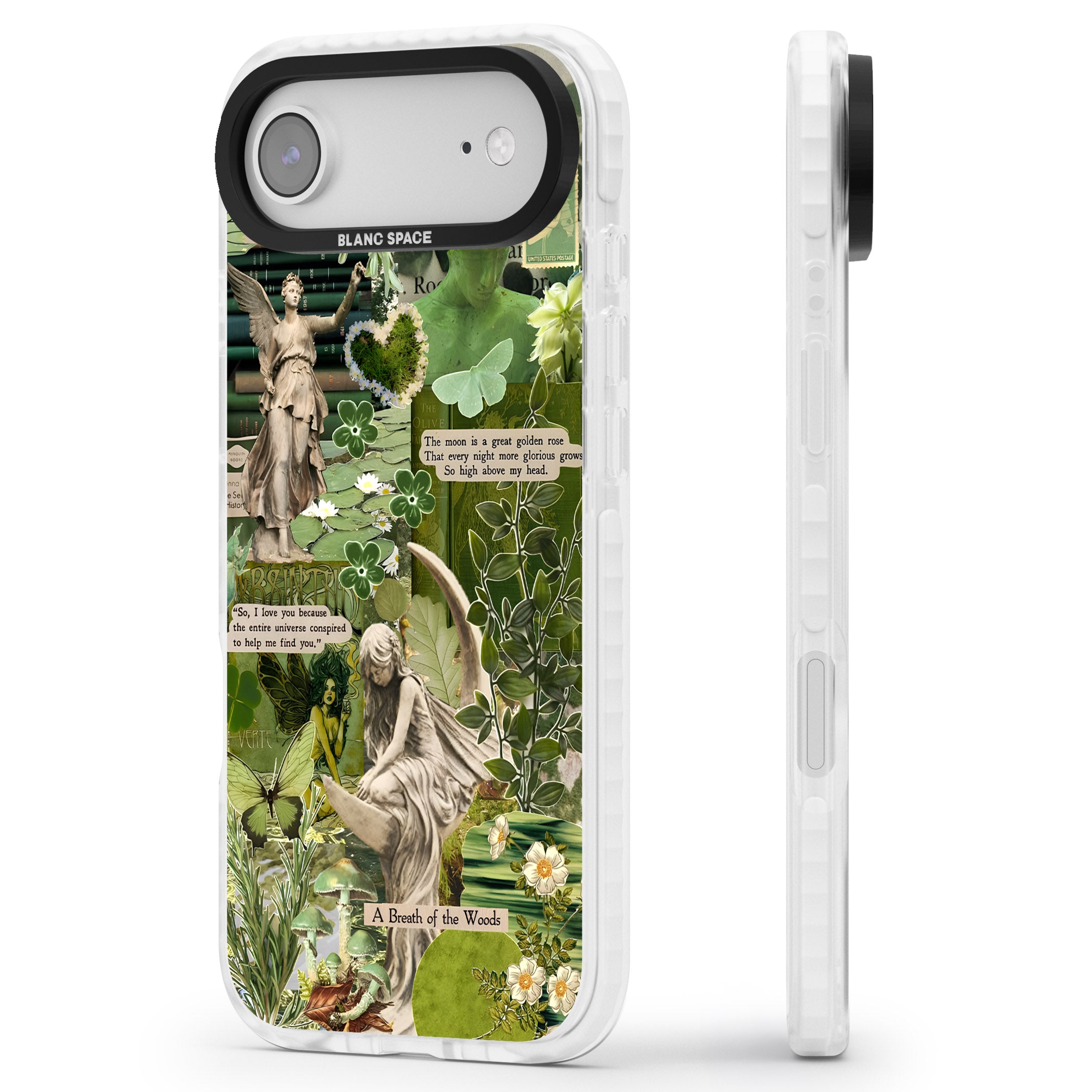 Enchanted Forest Green iPhone 17 Air Impact Clear Phone Case Side Profile