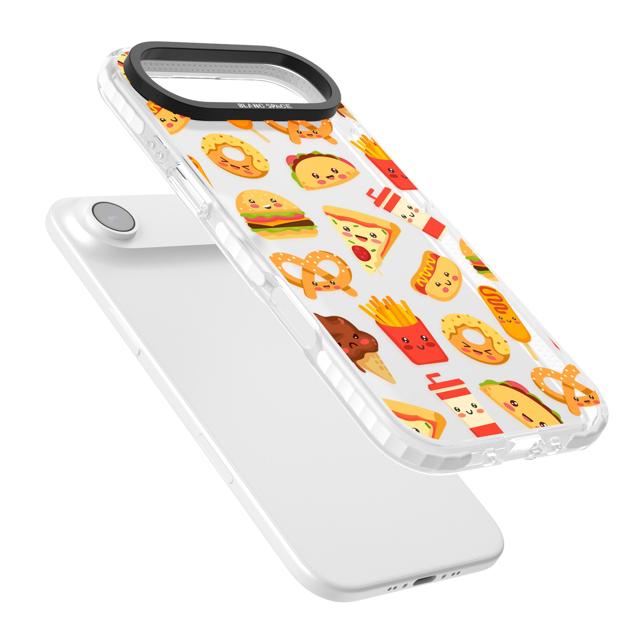 Fast Food Patterns Kawaii Fast Food Mix iPhone 17 Air Impact Clear Phone Case Colours