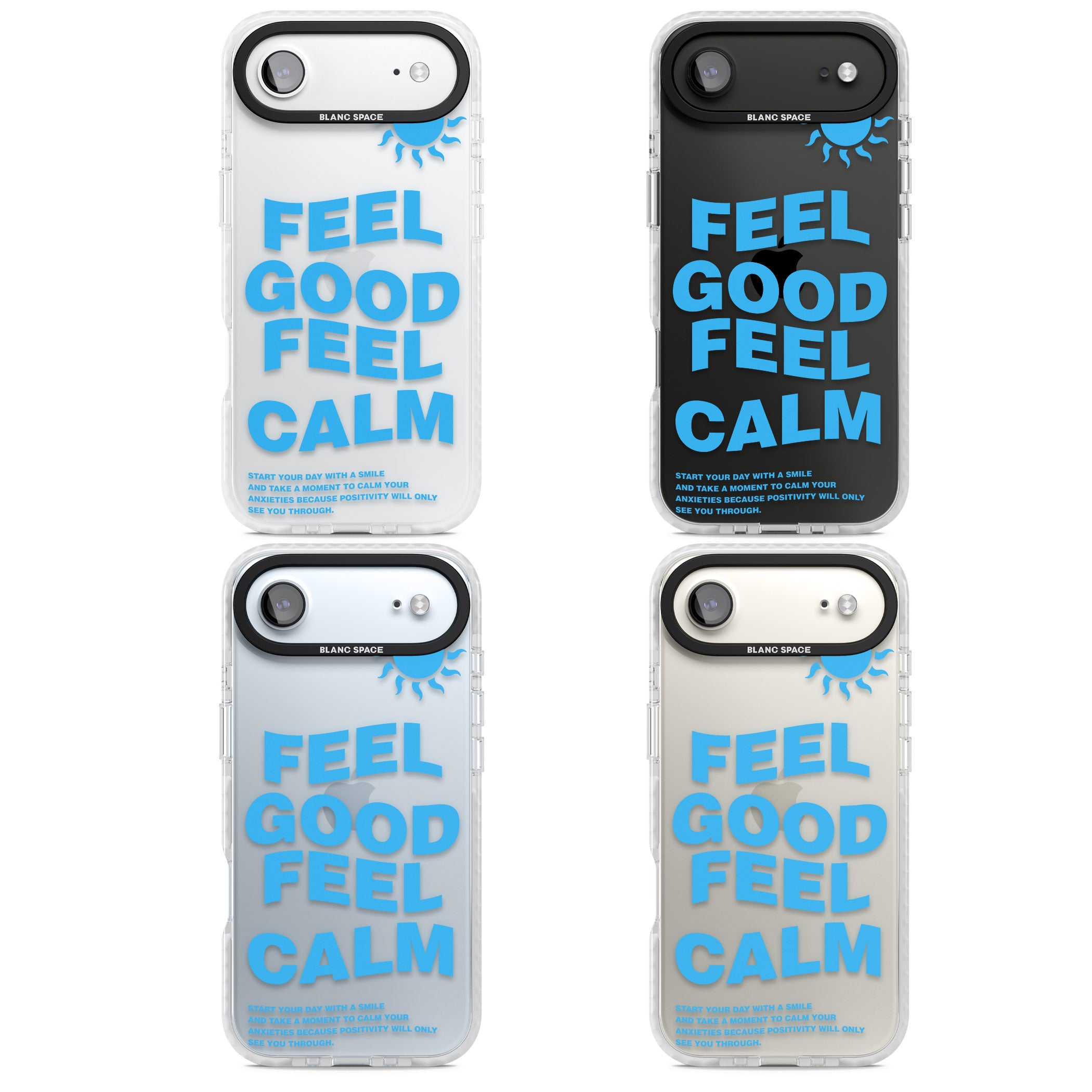 Feel Good Feel Calm (Blue) iPhone 17 Air Impact Clear Phone Case APT Impact Protection