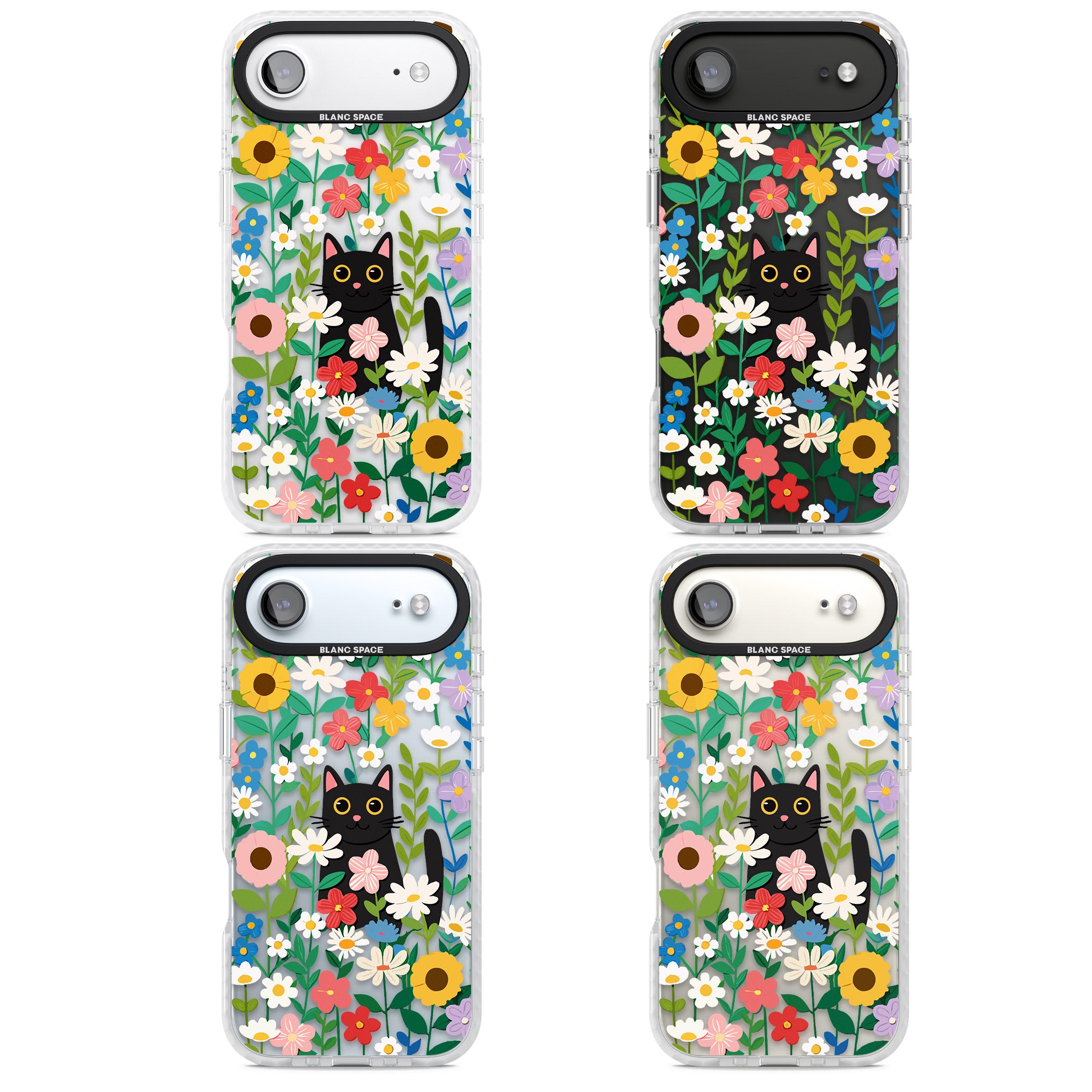 Whiskers & Wildflowers Cat iPhone 17 Air Impact Clear Phone Case APT Impact Protection