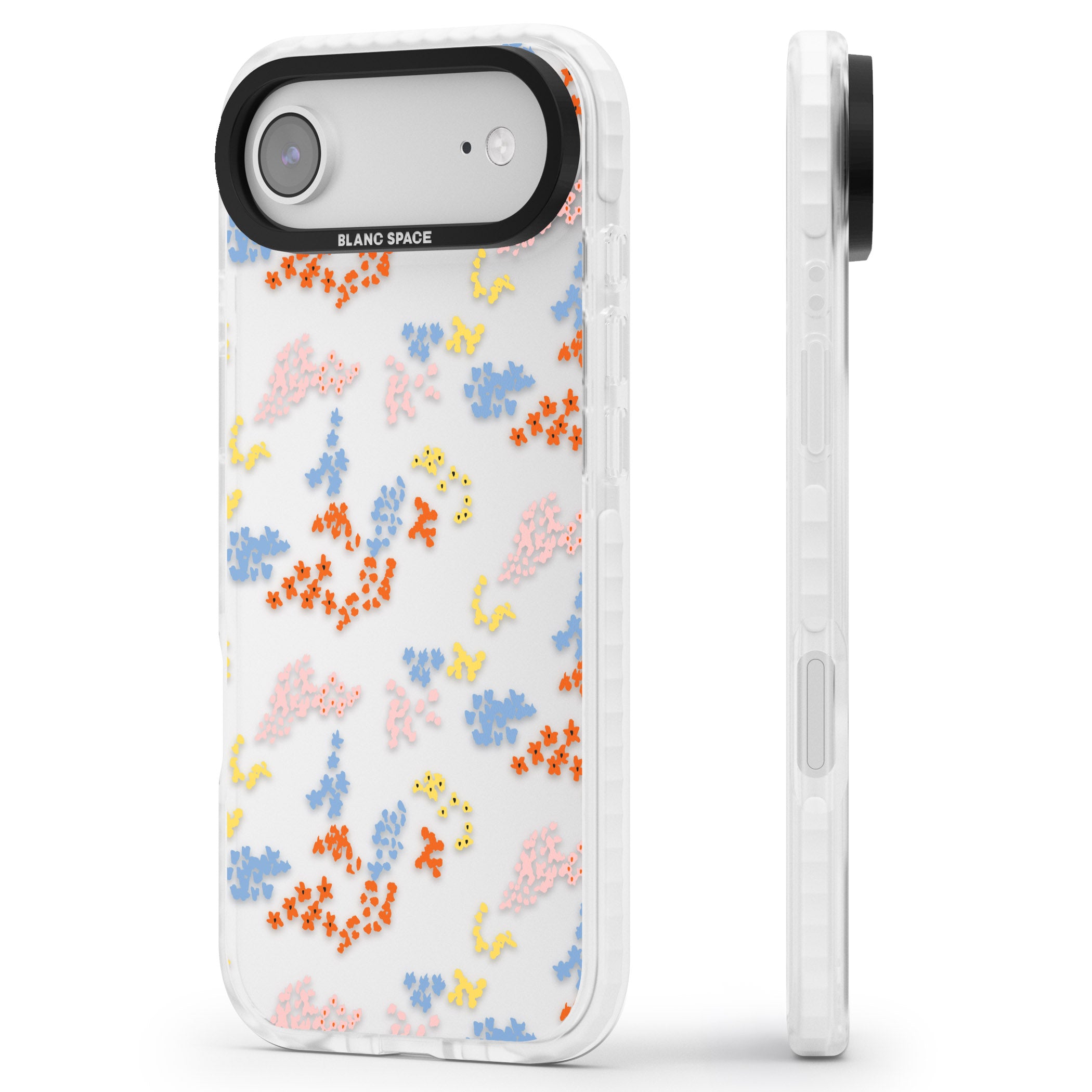Floral Confetti: Transparent Delight iPhone 17 Air Impact Clear Phone Case Side Profile