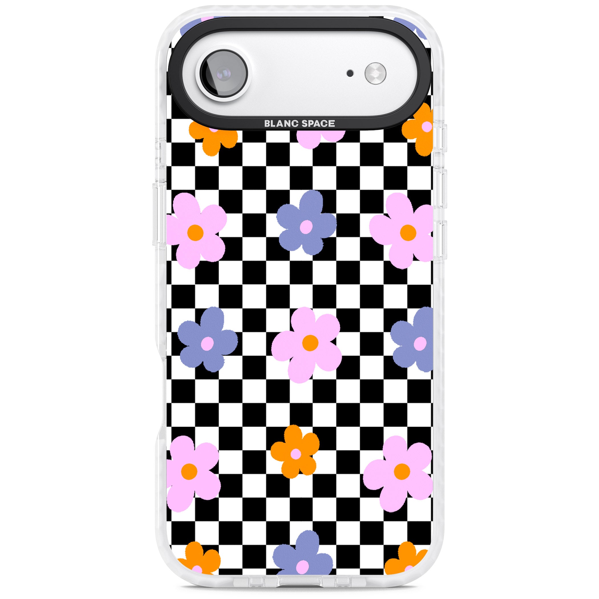 Checkered Blossom iPhone 17 Air Impact Clear Phone Case