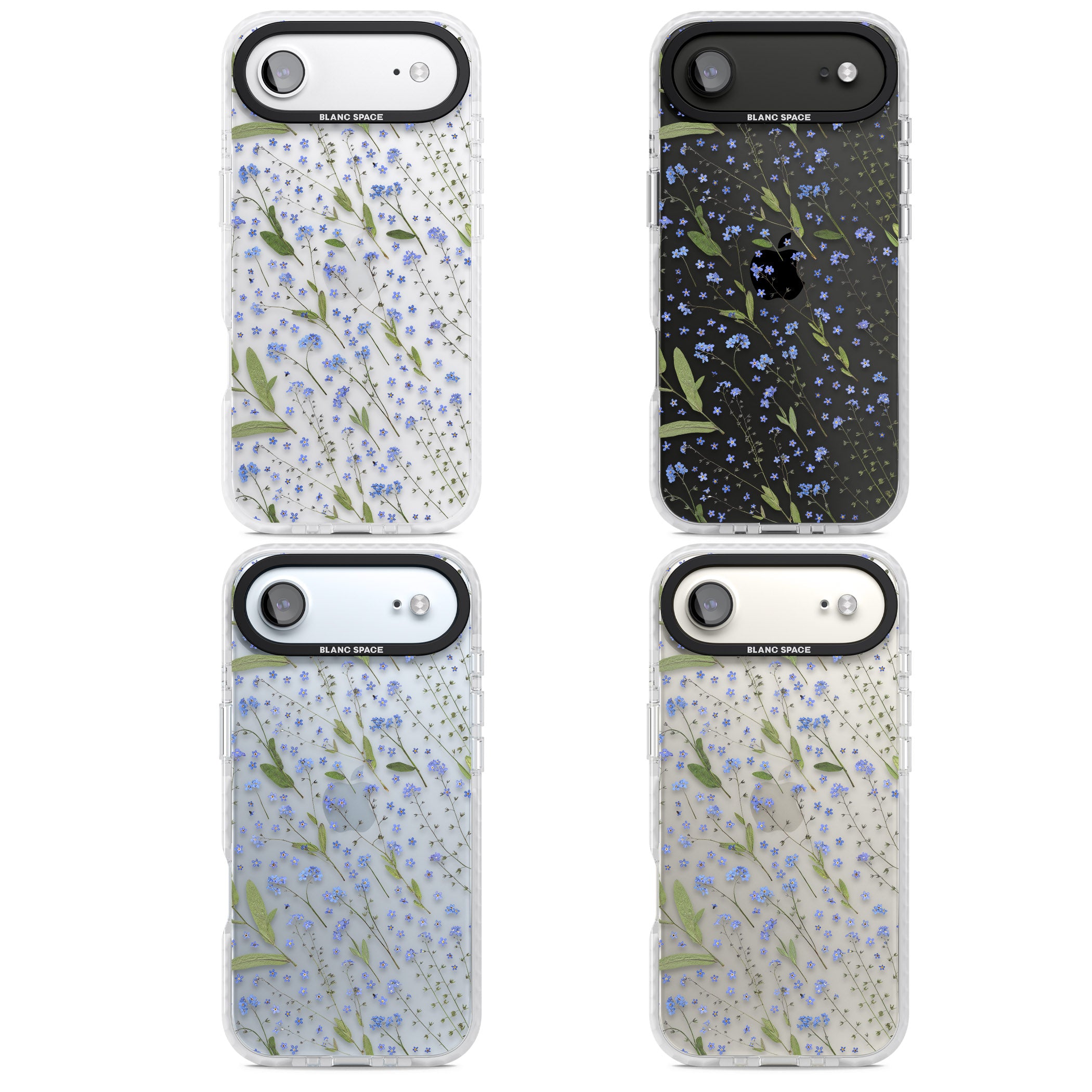 Blue Meadow Floral iPhone 17 Air Impact Clear Phone Case APT Impact Protection