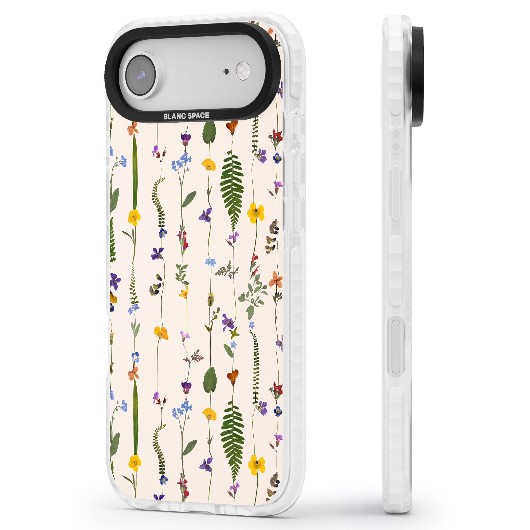 Wildflower Vertical iPhone 17 Air Impact Clear Phone Case Side Profile