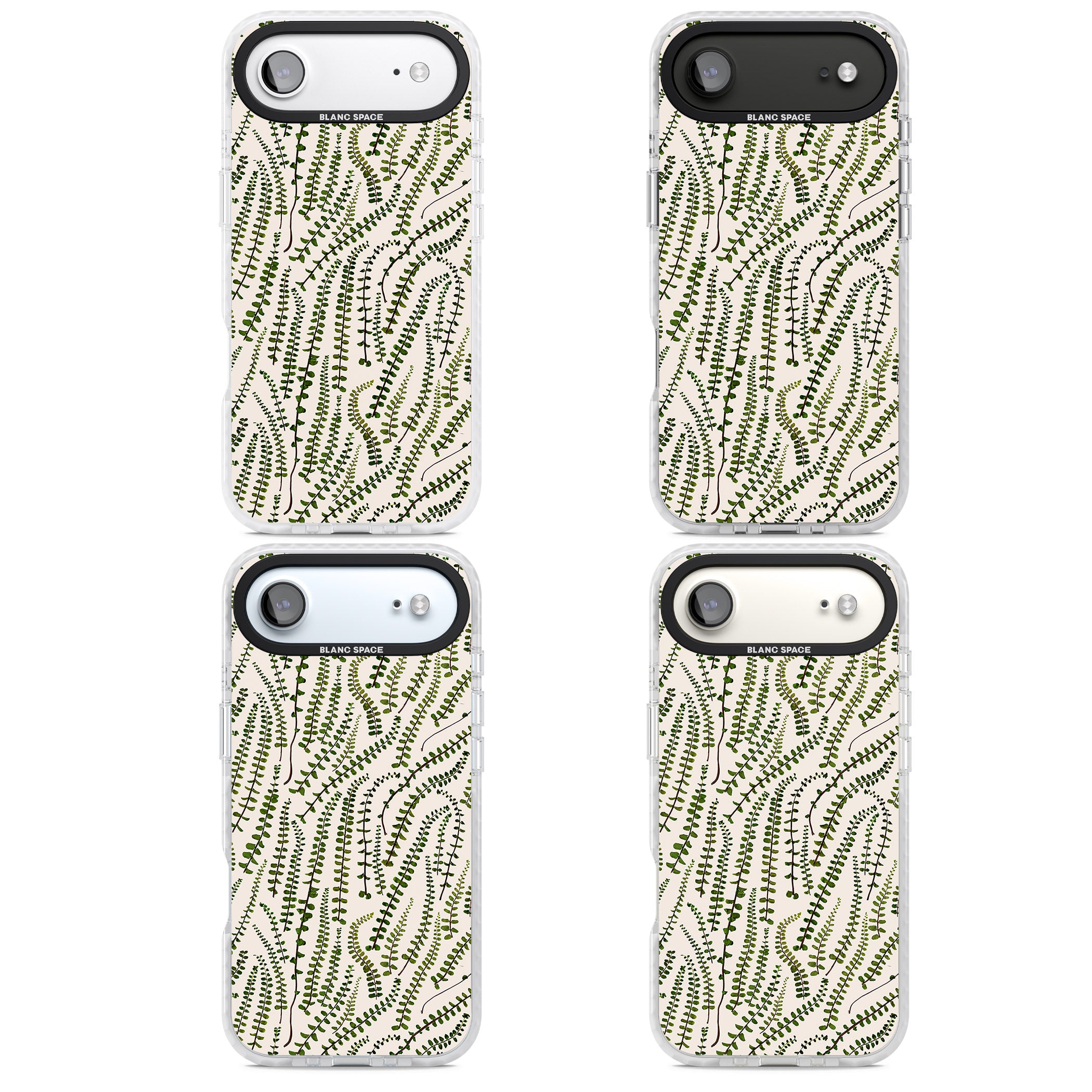 Fern Leaf Pattern iPhone 17 Air Impact Clear Phone Case APT Impact Protection