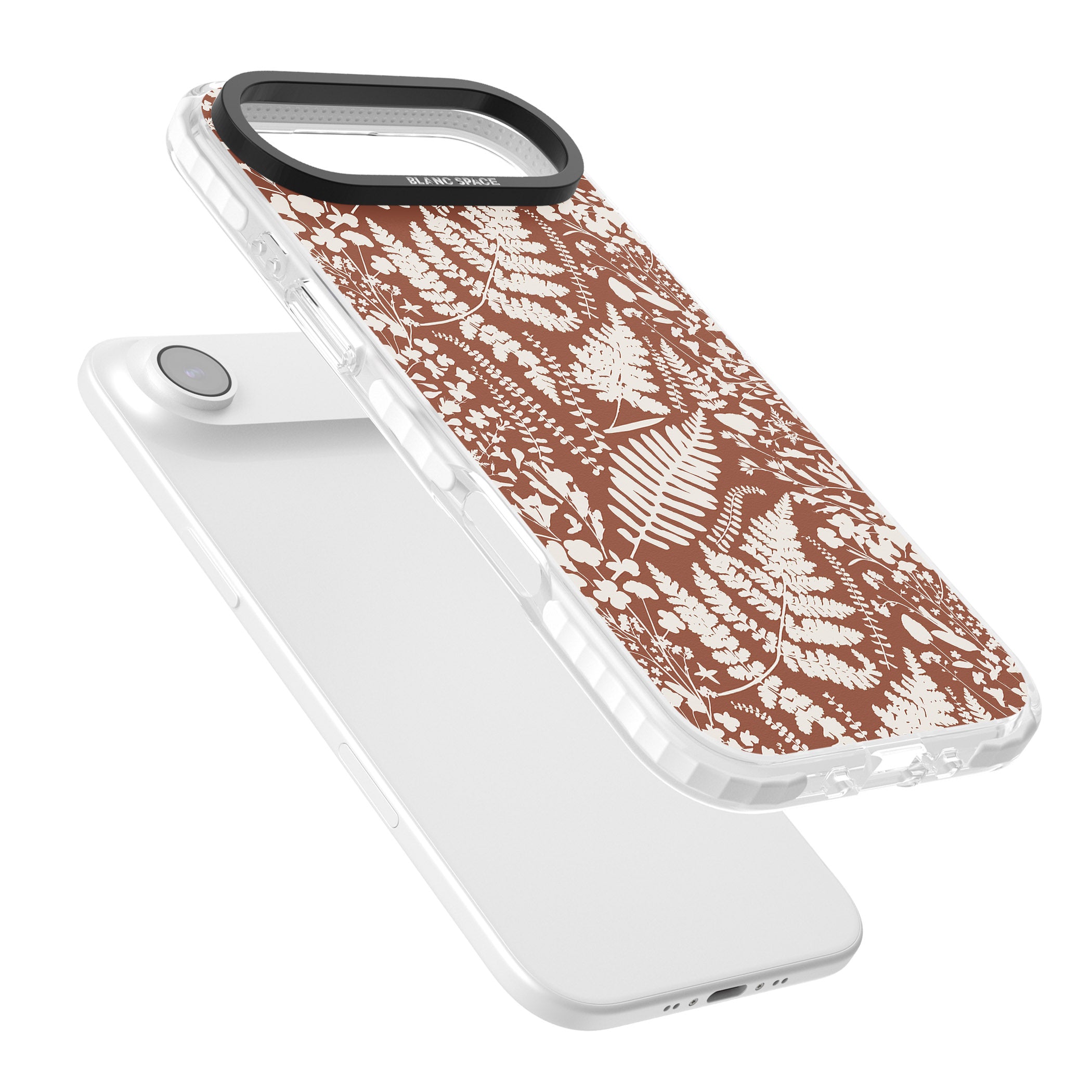 Wildflowers And Ferns On Terracotta iPhone 17 Air Impact Clear Phone Case Colours