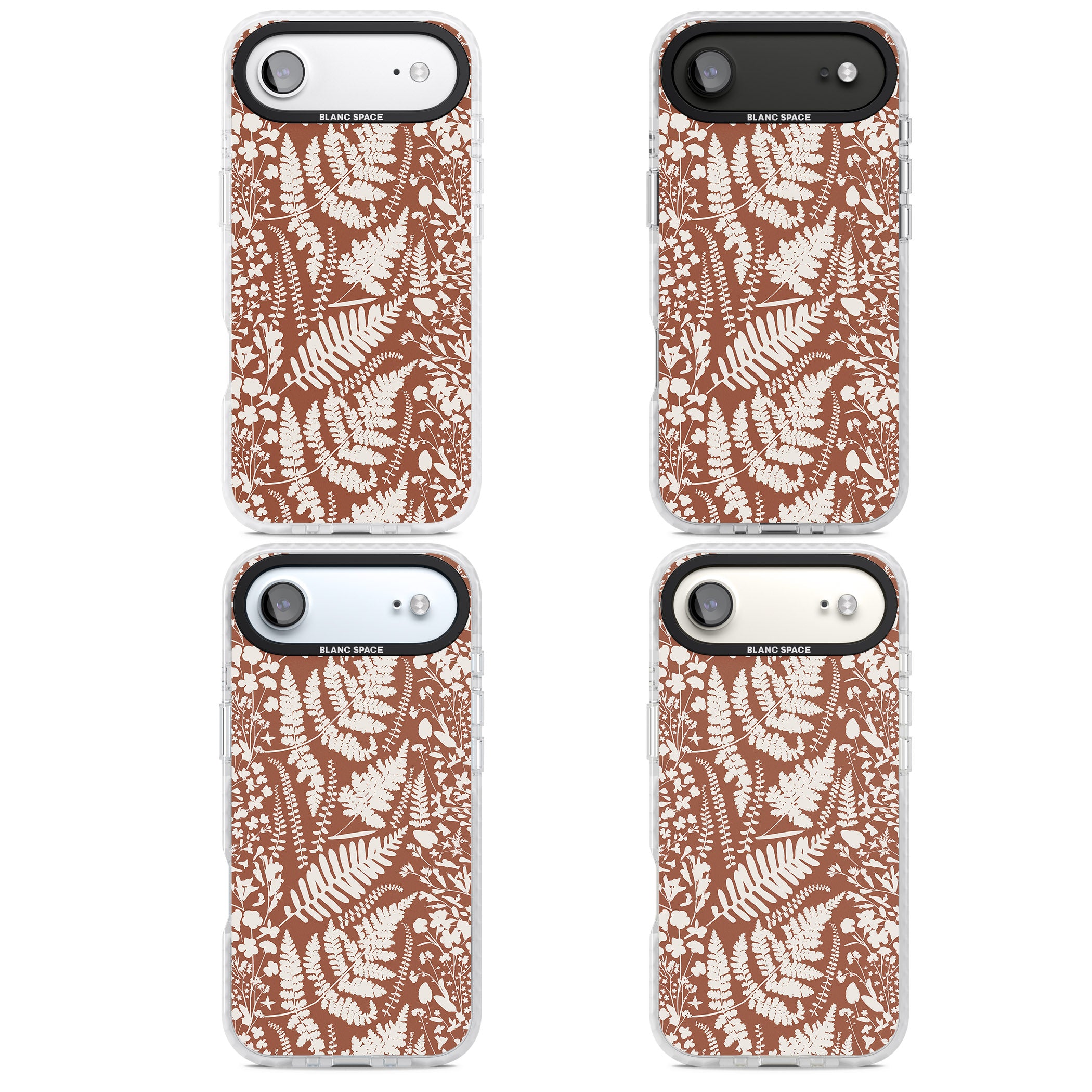 Wildflowers And Ferns On Terracotta iPhone 17 Air Impact Clear Phone Case APT Impact Protection