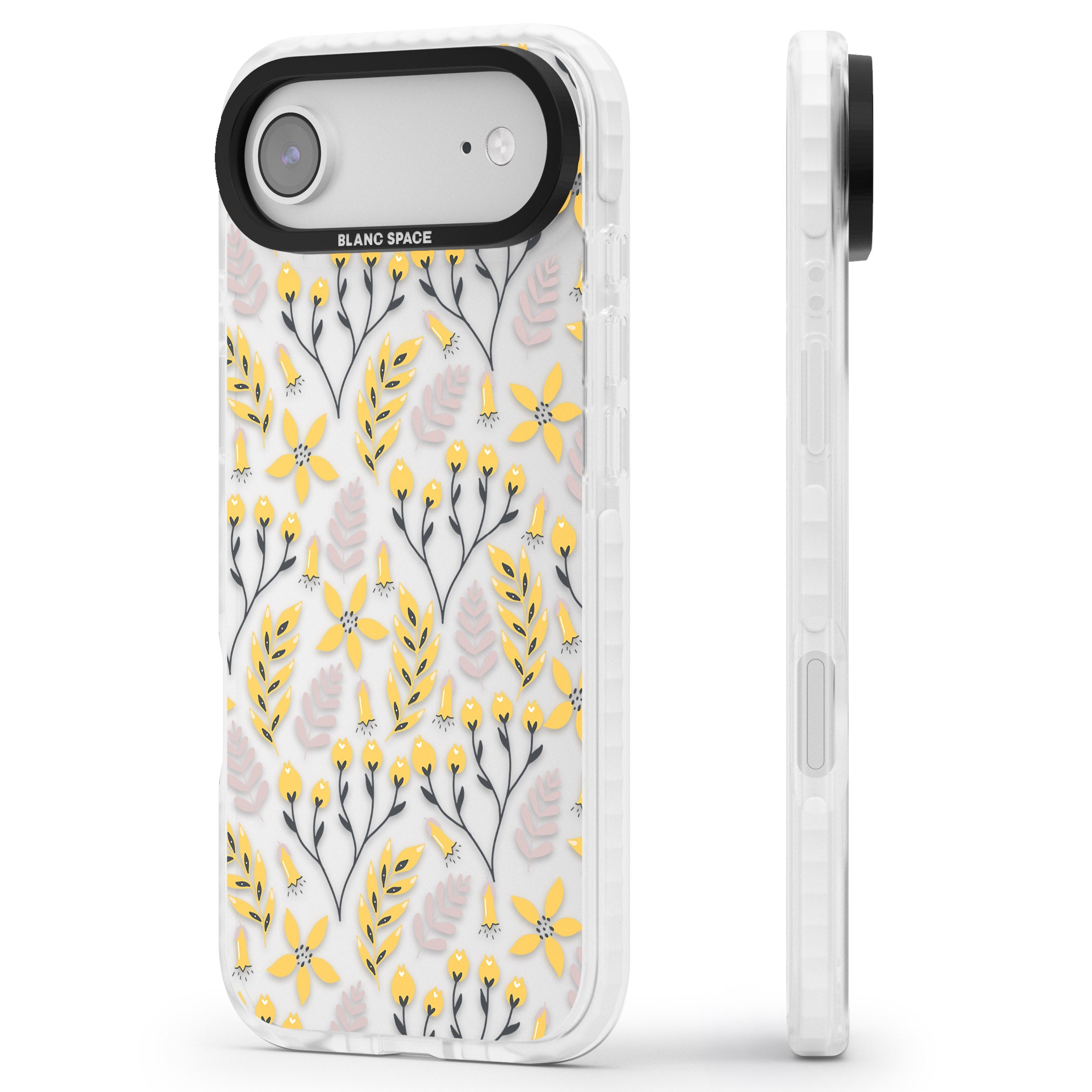 Yellow Floral Vibrance iPhone 17 Air Impact Clear Phone Case Side Profile
